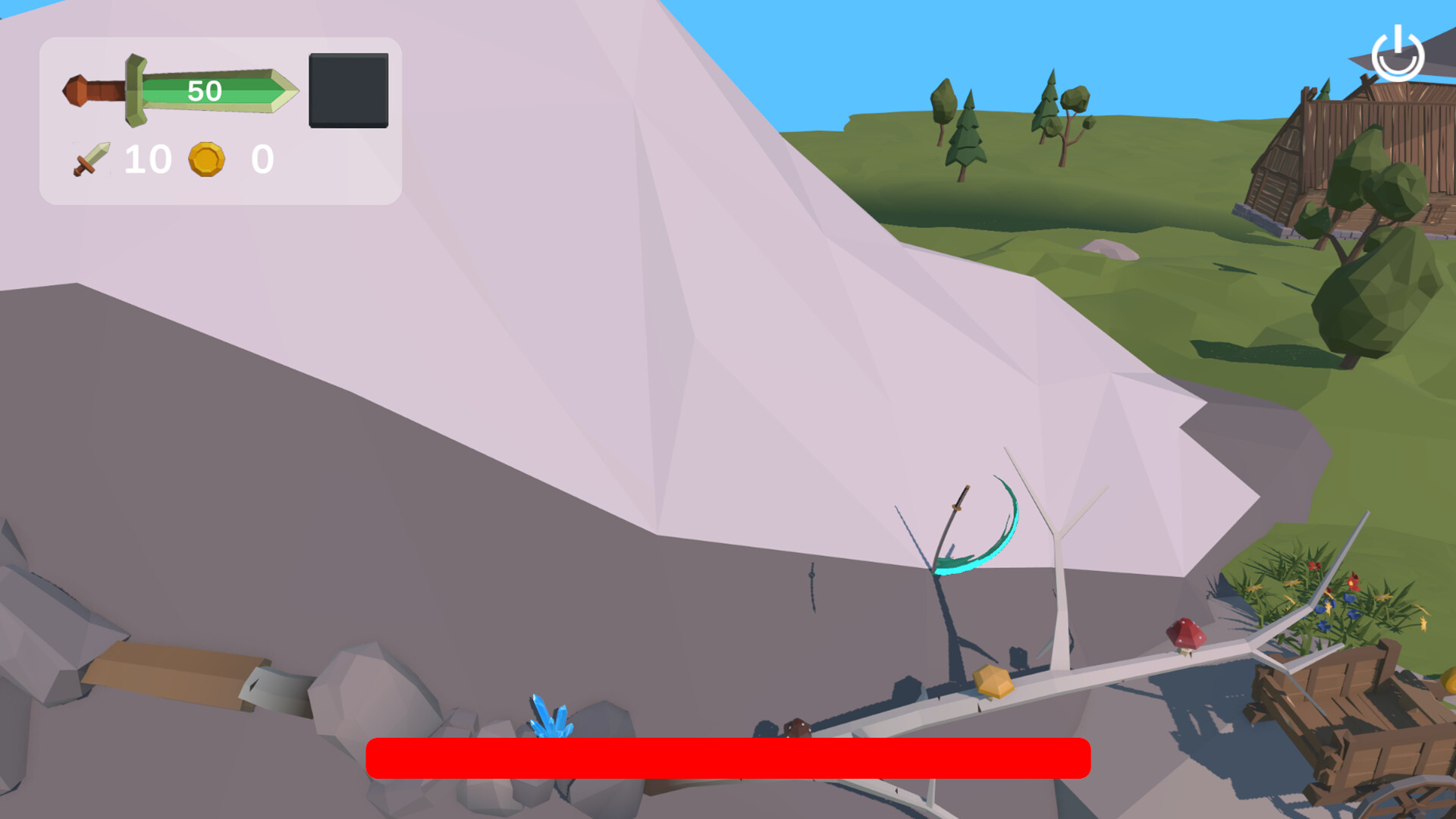 遊戲主角「劍」在空中進行跳躍和衝刺,穿越障礙。