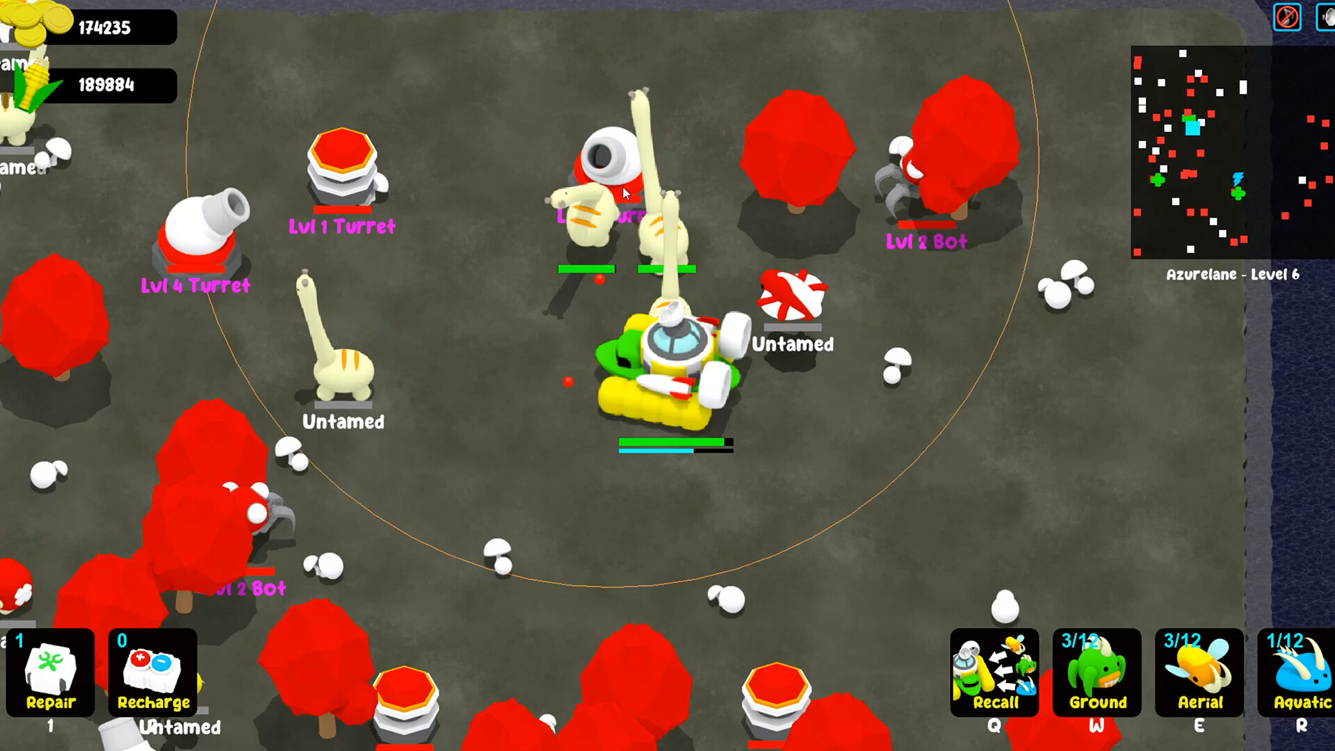 玩家的懸浮飛船停靠在一個充滿綠色植物的浮空島嶼上