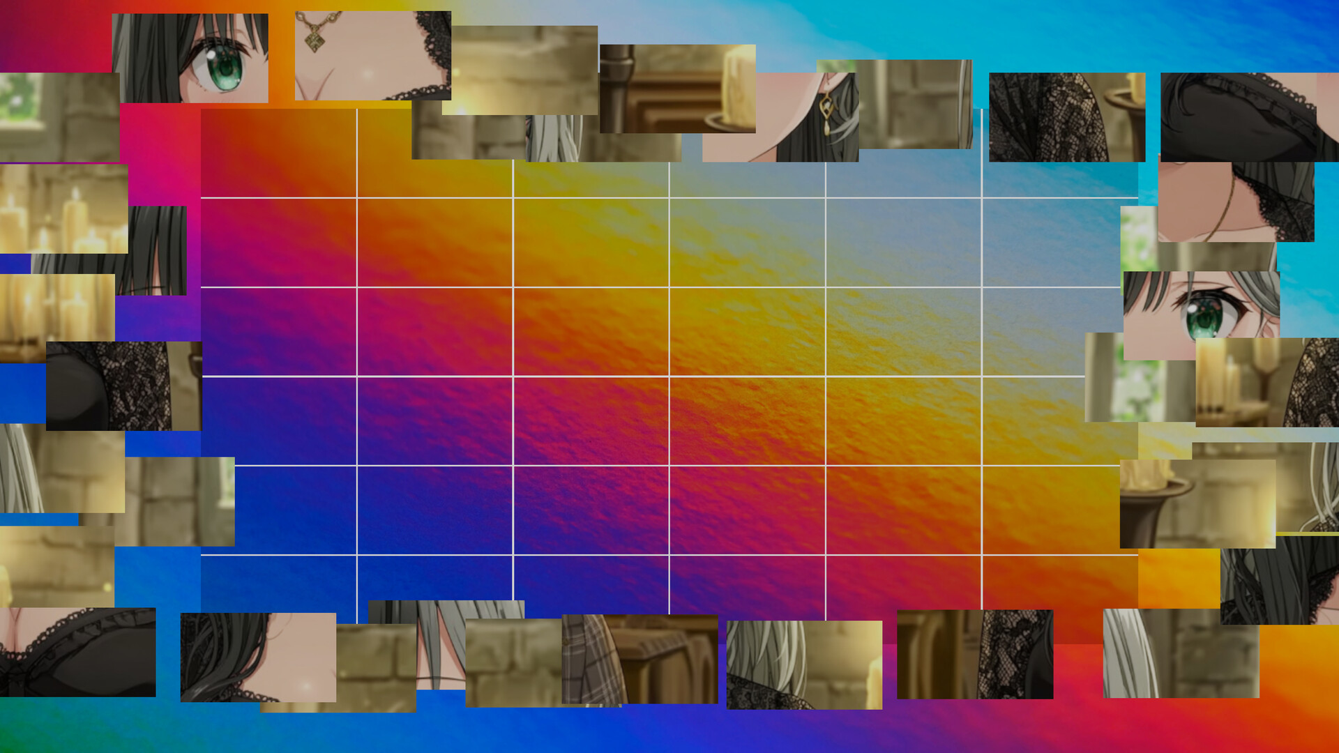 遊戲中的一個拼圖場景，女孩在充滿魔法元素的房間裡。