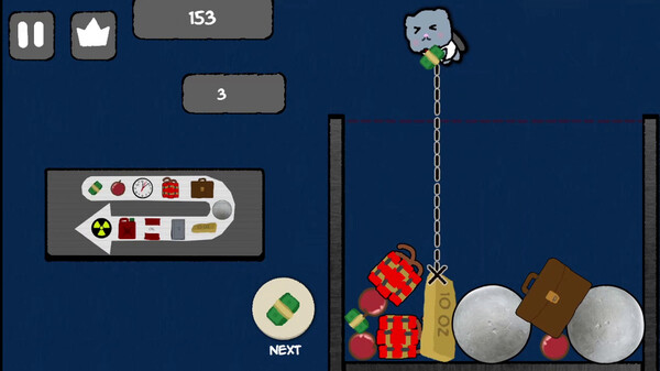 當容器快滿時的緊張局面，考驗玩家的空間管理能力。