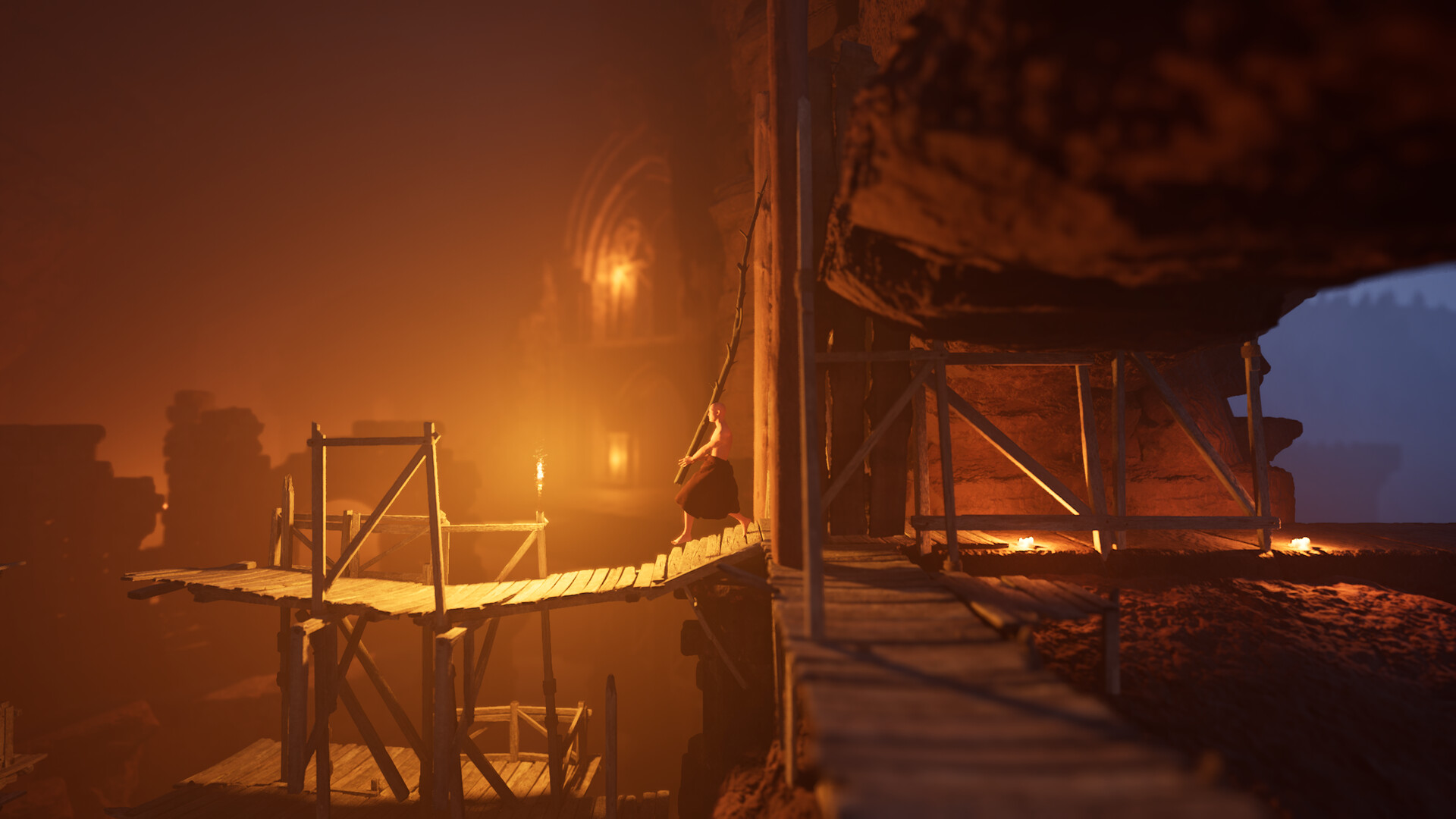 玩家將操控角色，利用一根撐竿不斷向上攀爬。