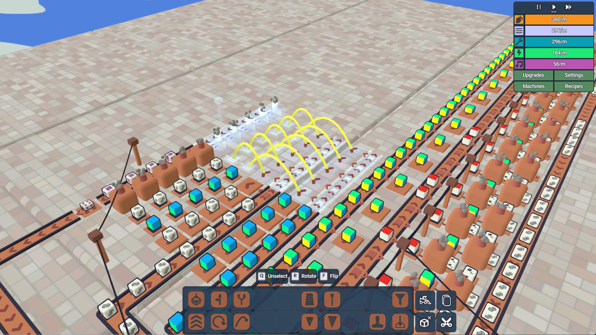 遊戲的科技樹介面，展示了豐富的升級路徑。