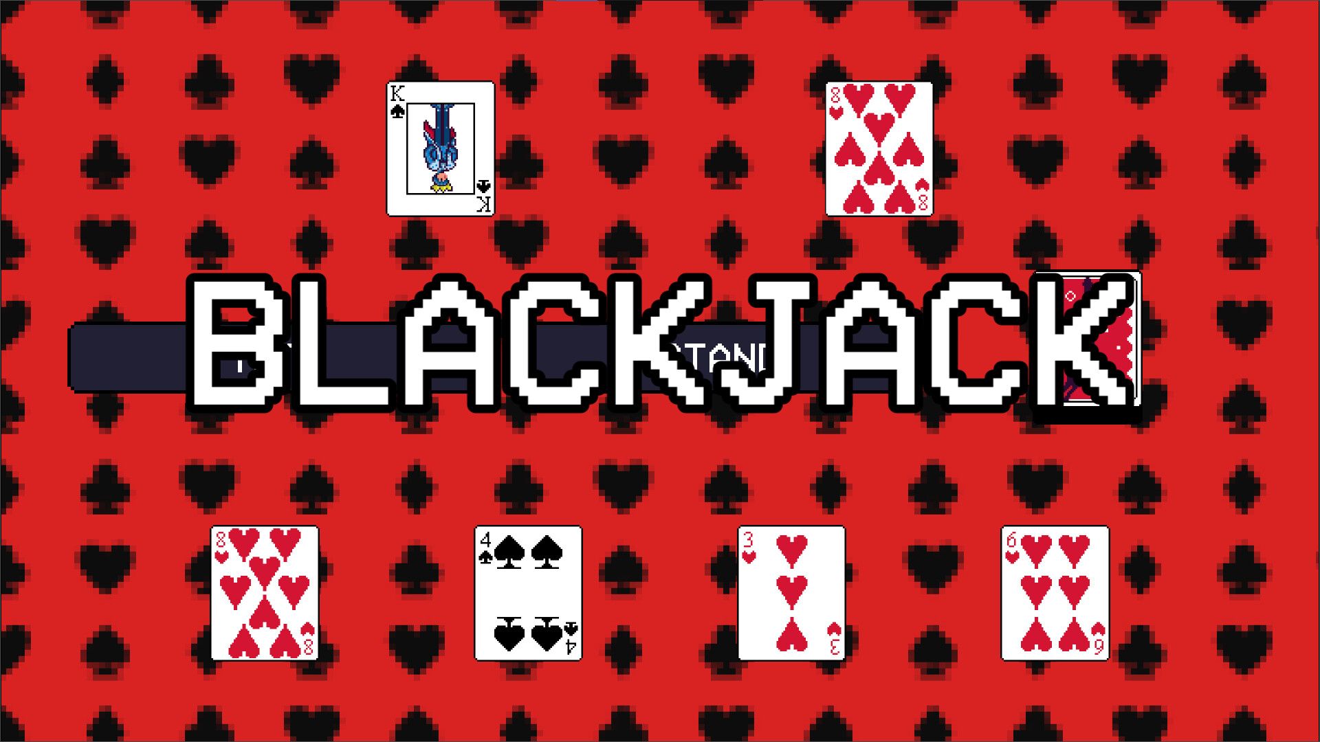 經典的二十一點牌桌，介面清晰，風格復古。