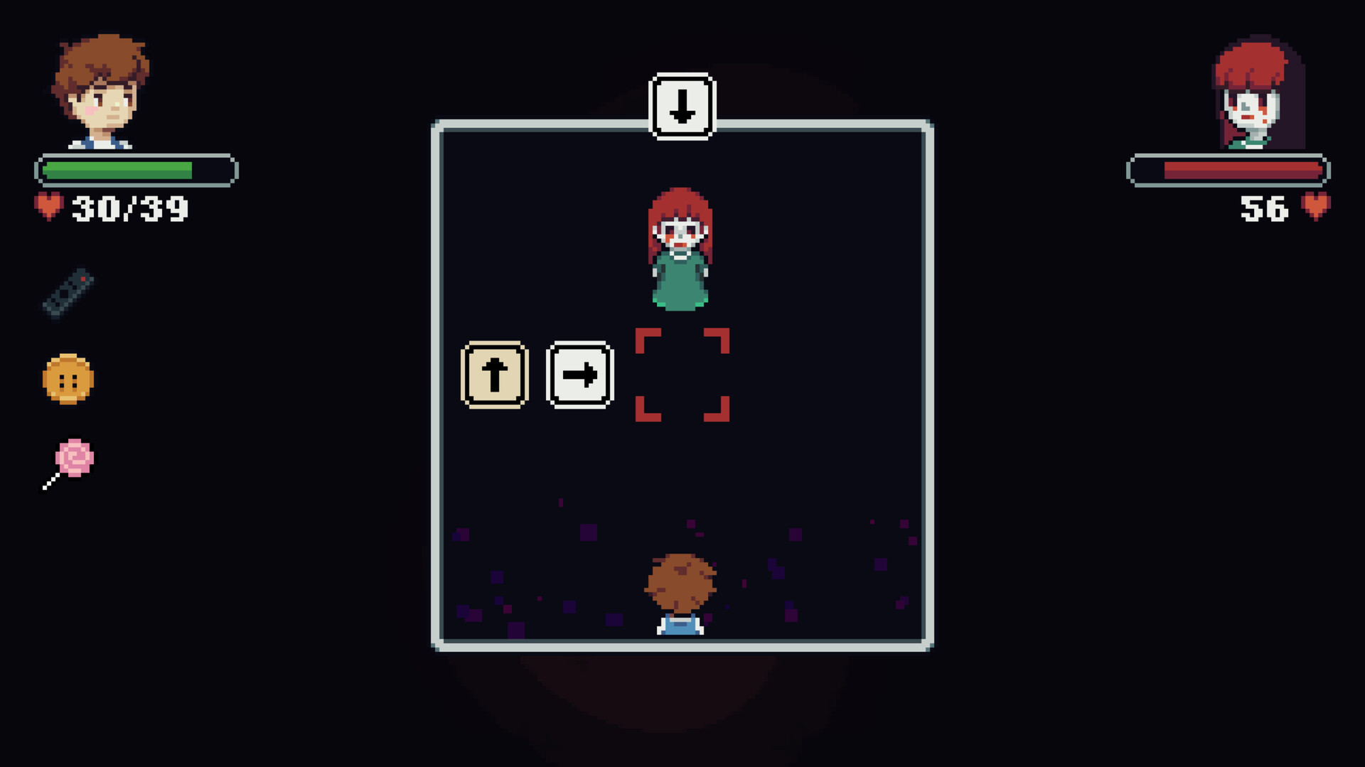 主角與一個神秘生物在洞穴中對峙