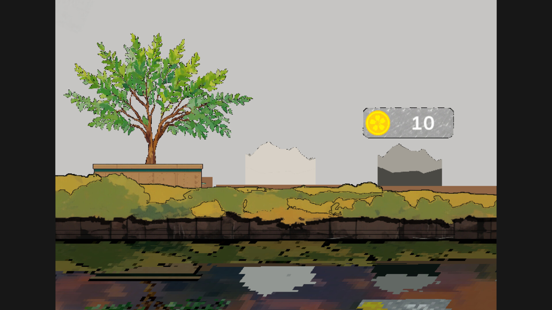 遊戲中與可愛的狐狸互動的場景。