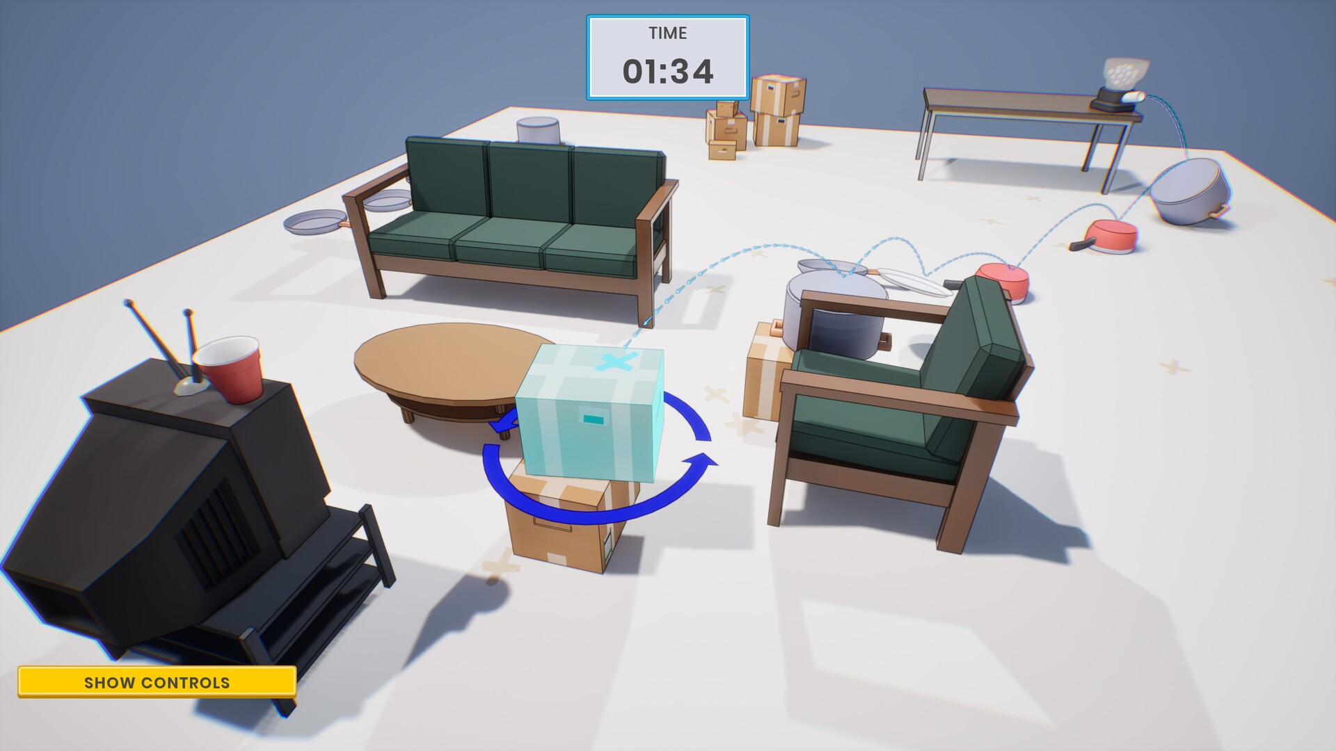 一個看起來更為複雜的關卡，需要玩家進行精密的佈局。