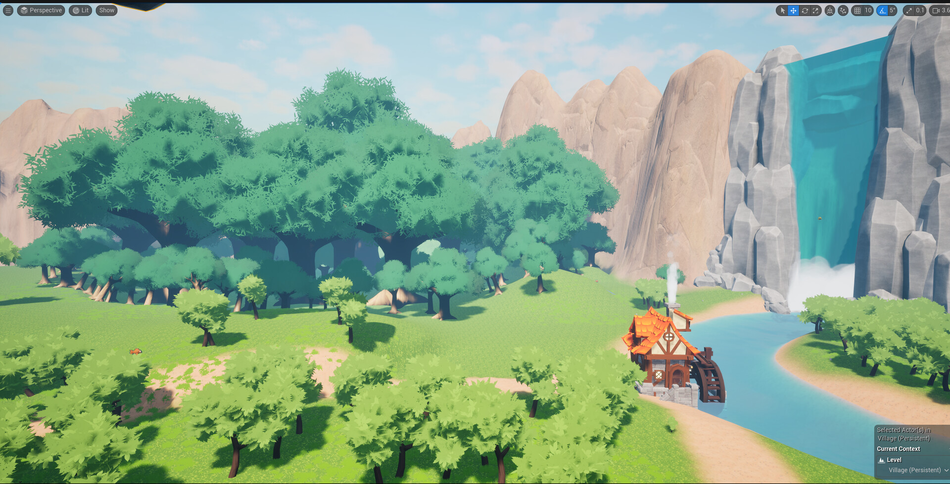 遊戲中的一個充滿巨大蘑菇和浮動平台的幻想世界。