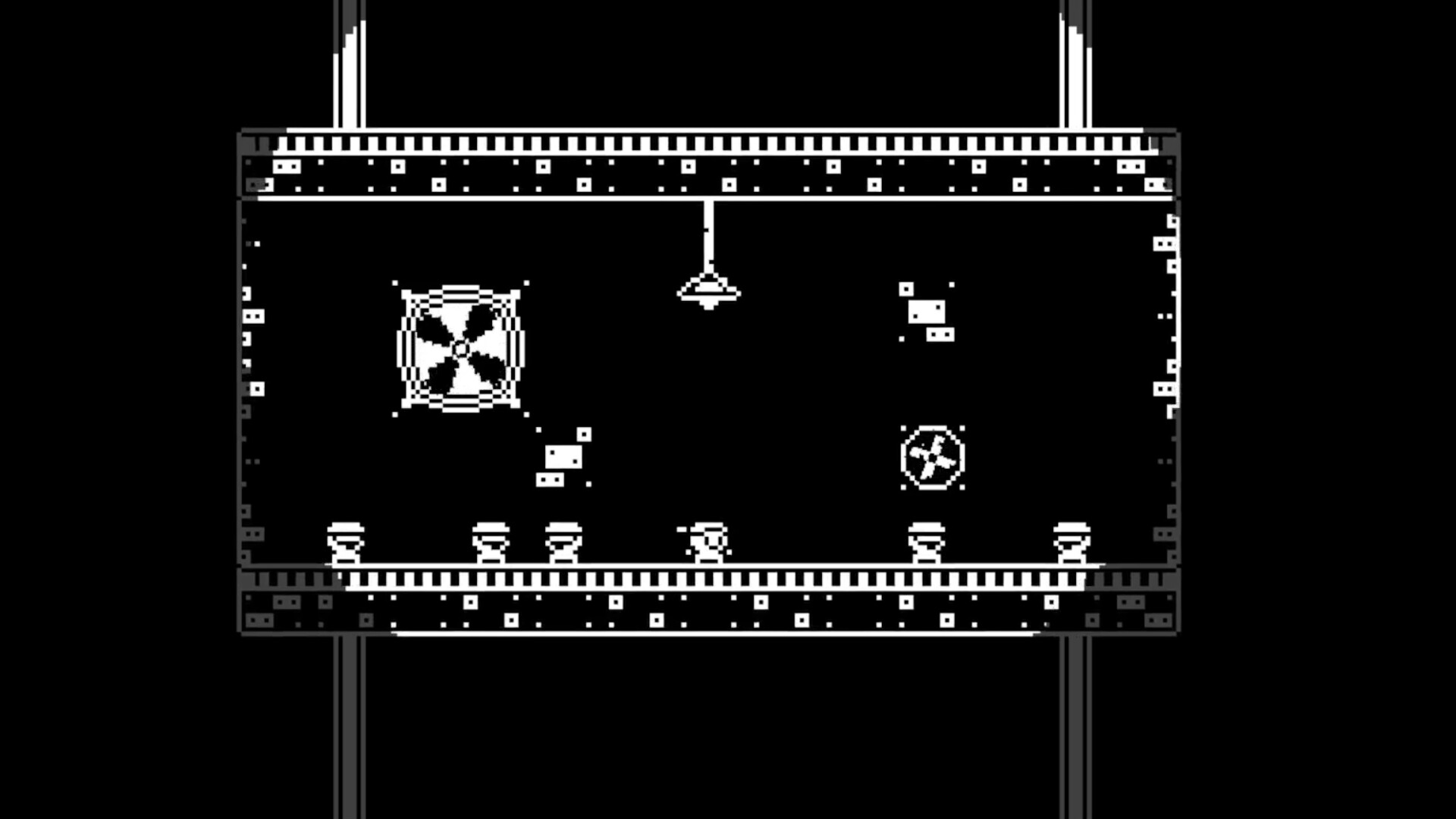 主角站在自己的房間裡,牆上貼著海報,空間狹小。