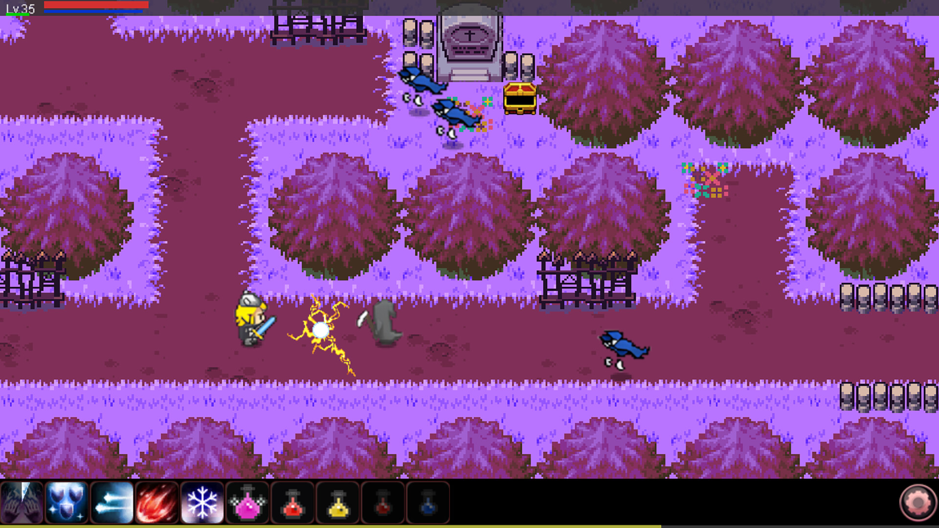 角色站在一個充滿神秘符文的地下城入口,暗示著遊戲世界中充滿了待解的謎團。