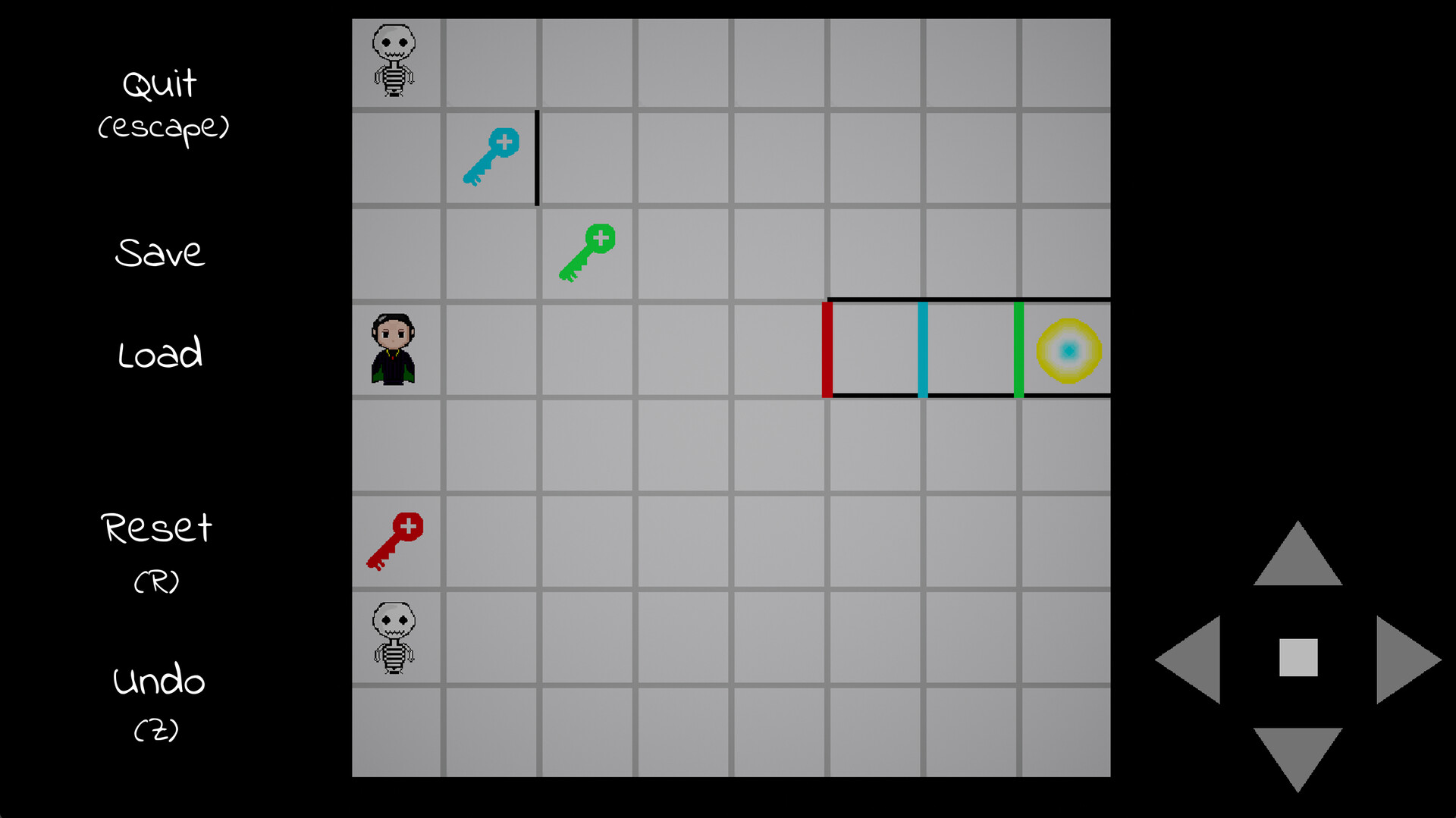 遊戲中利用門來阻擋敵人的畫面。