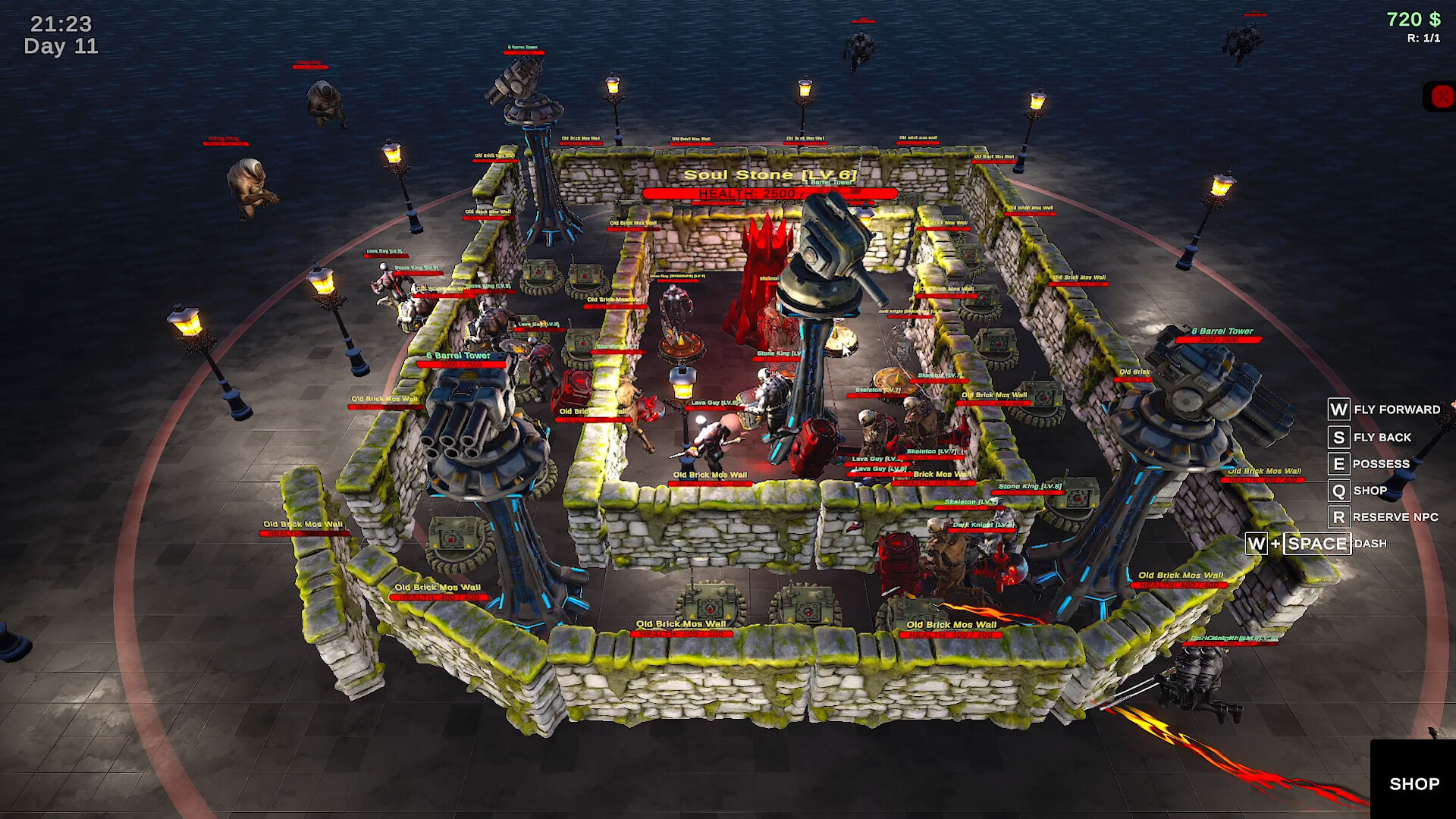 玩家操控的英雄正在與巨大的怪物戰鬥。