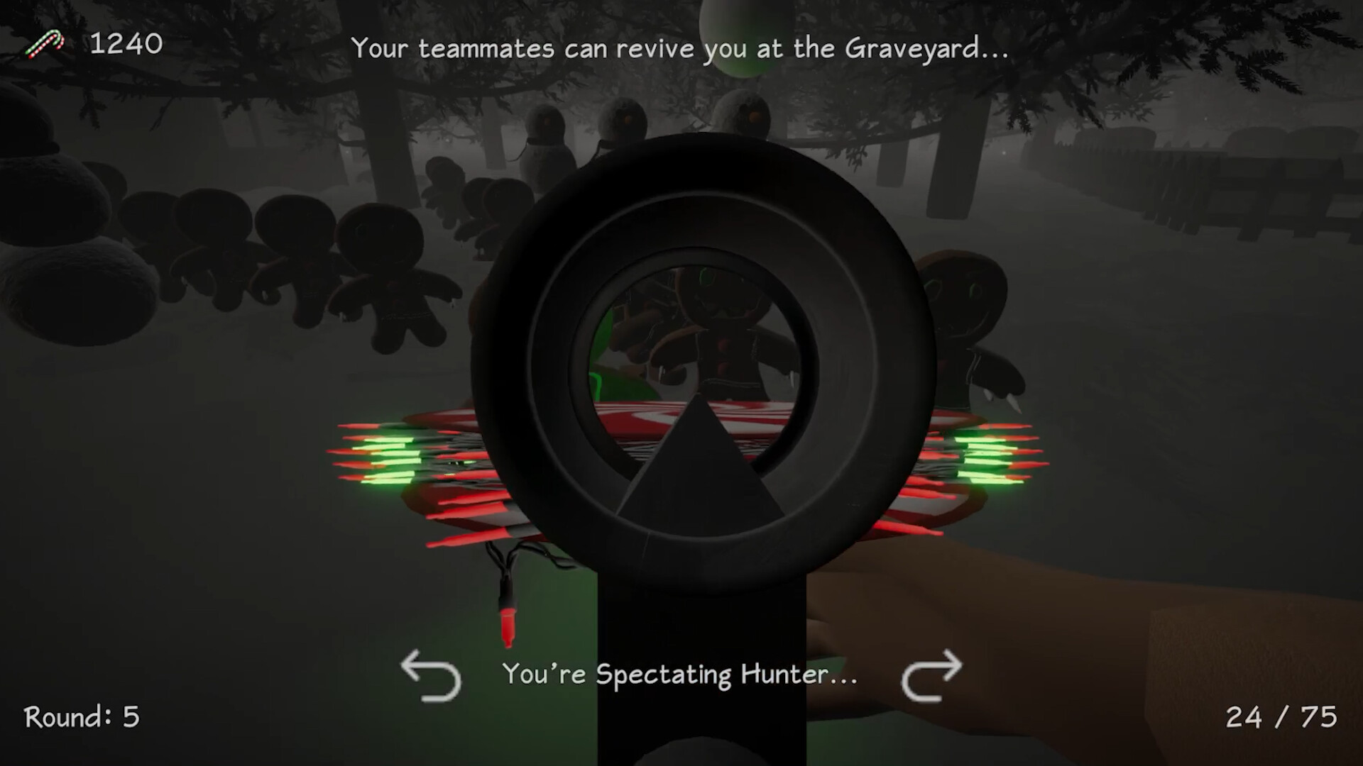 玩家們在充滿聖誕裝飾的房間內對抗敵人