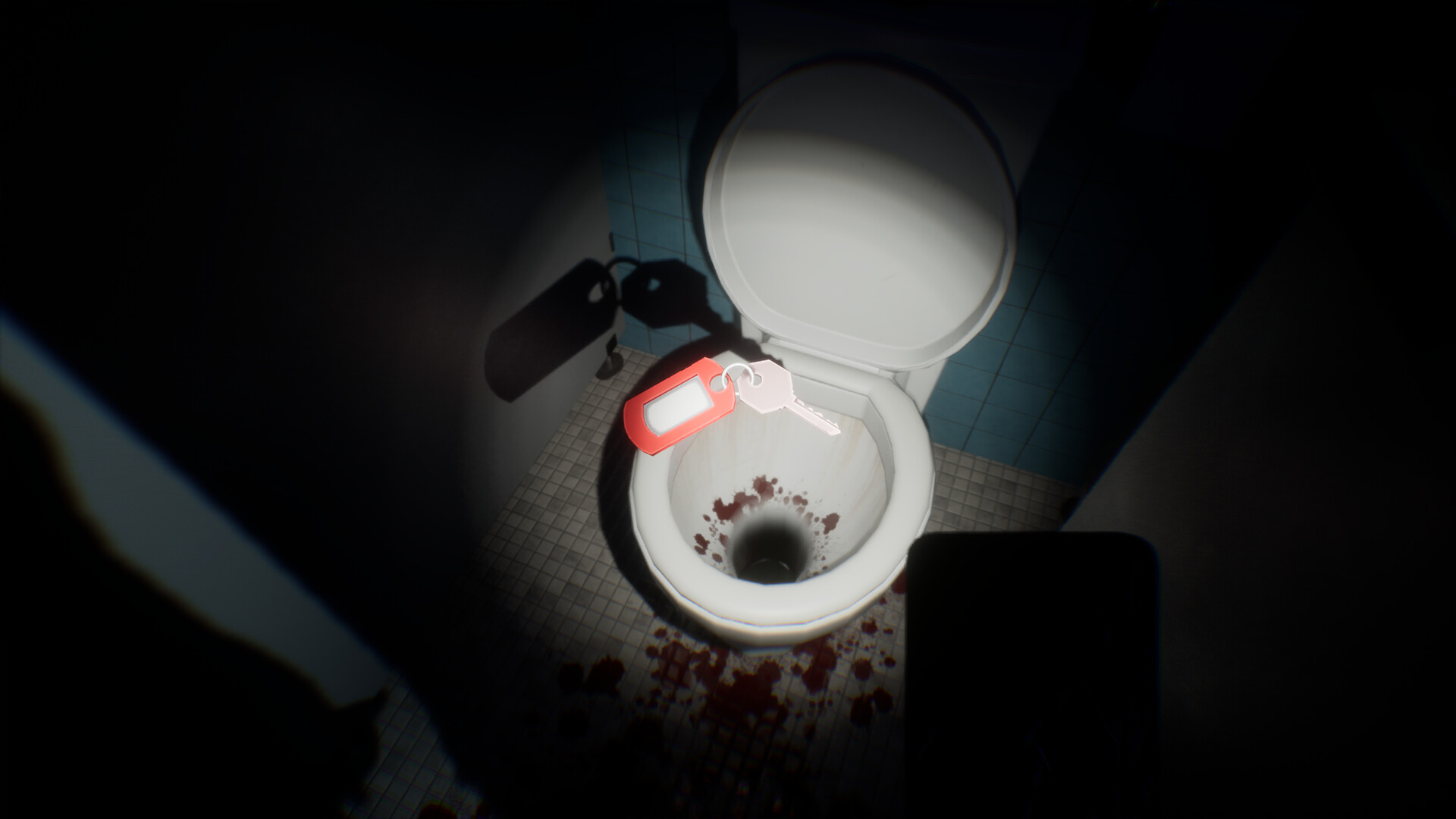 遊戲中一個陰森的場景，有許多人體模型。