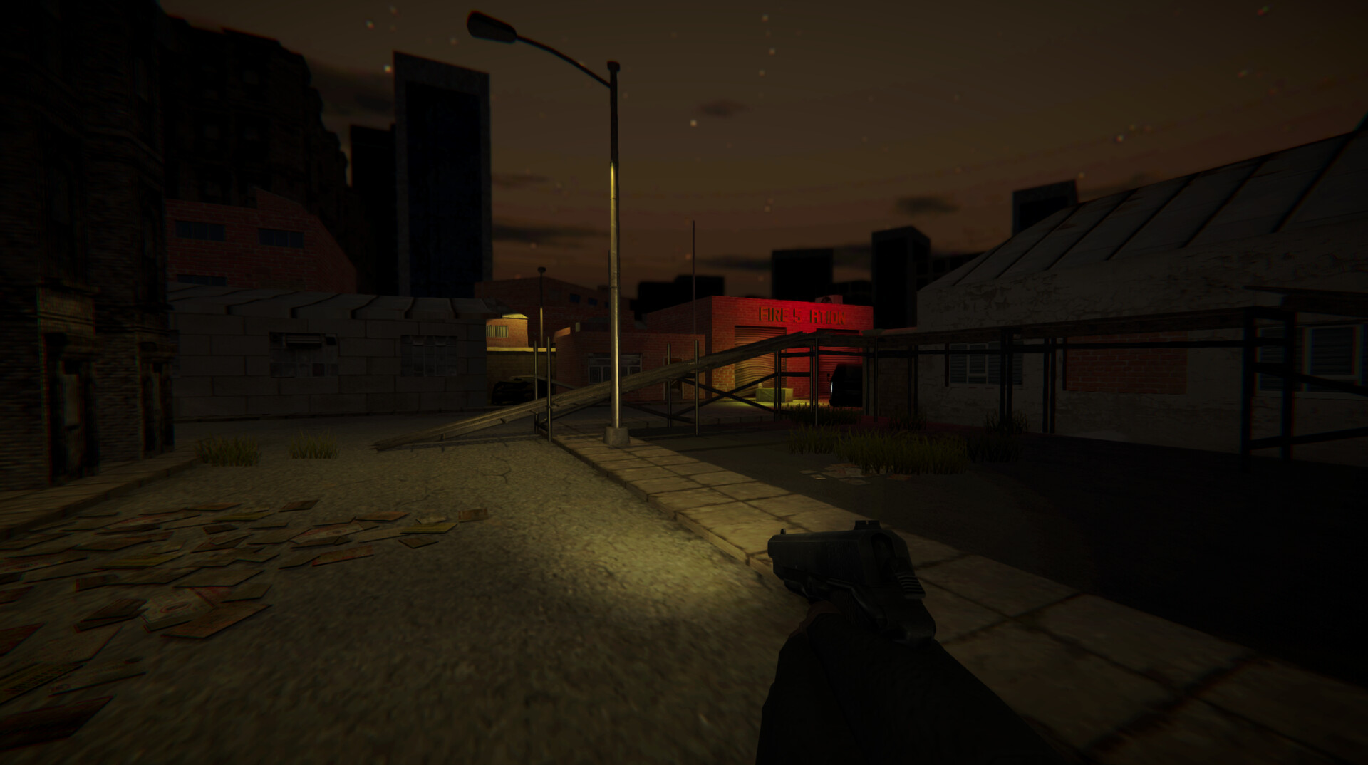 在一個類似倉庫的環境中，玩家正與一群喪屍展開激戰。