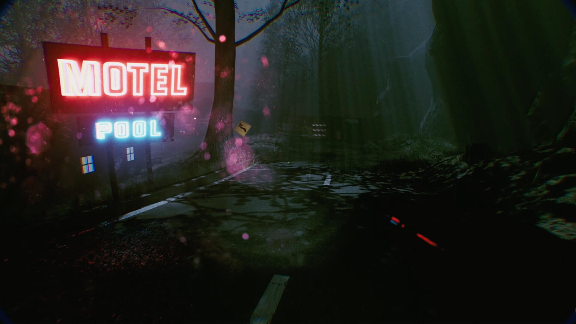 遊戲中的戶外場景，展現了荒涼而充滿威脅的氛圍。