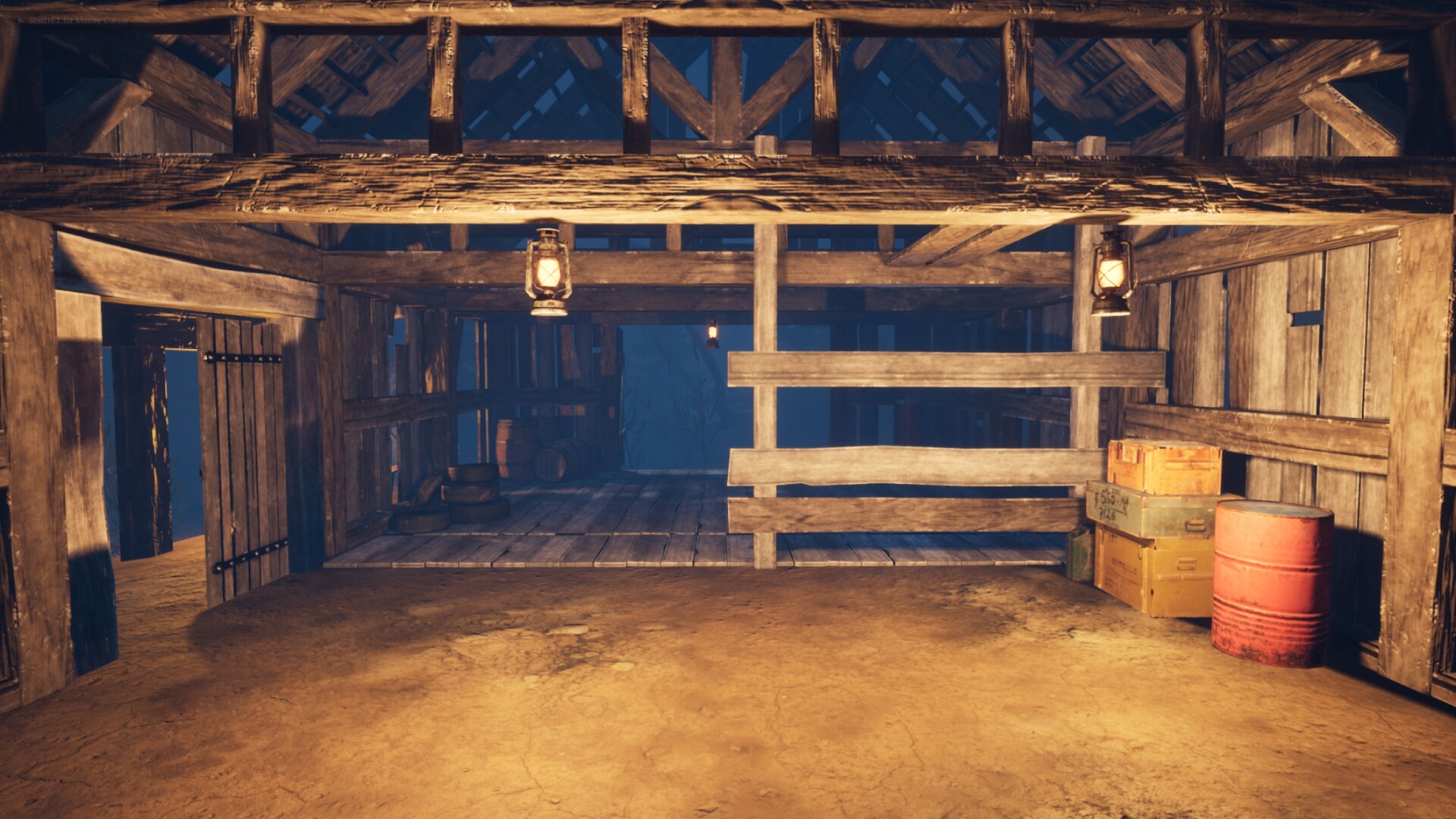 遊戲中的一個陰暗場景,氣氛詭譎。