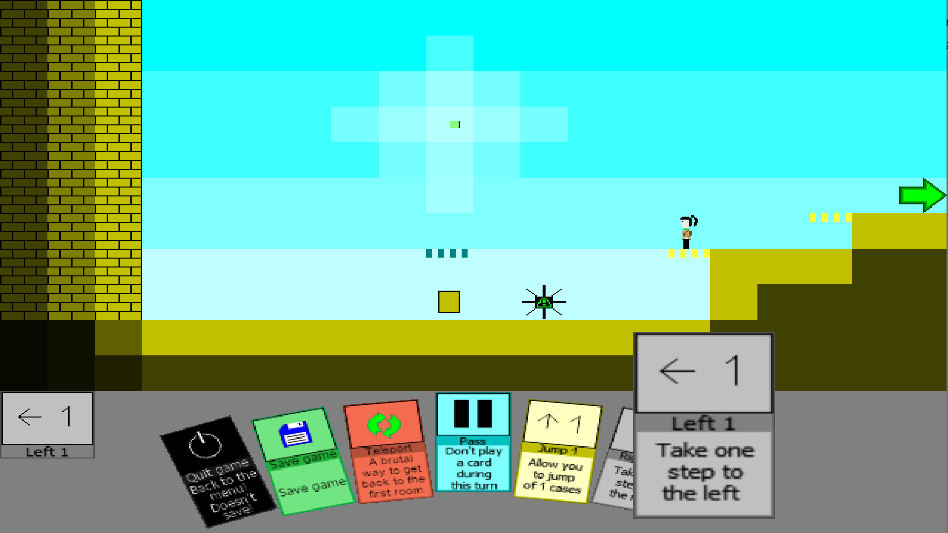 遊戲畫面展示了獨特的卡牌系統,玩家需要使用卡牌來控制角色移動。