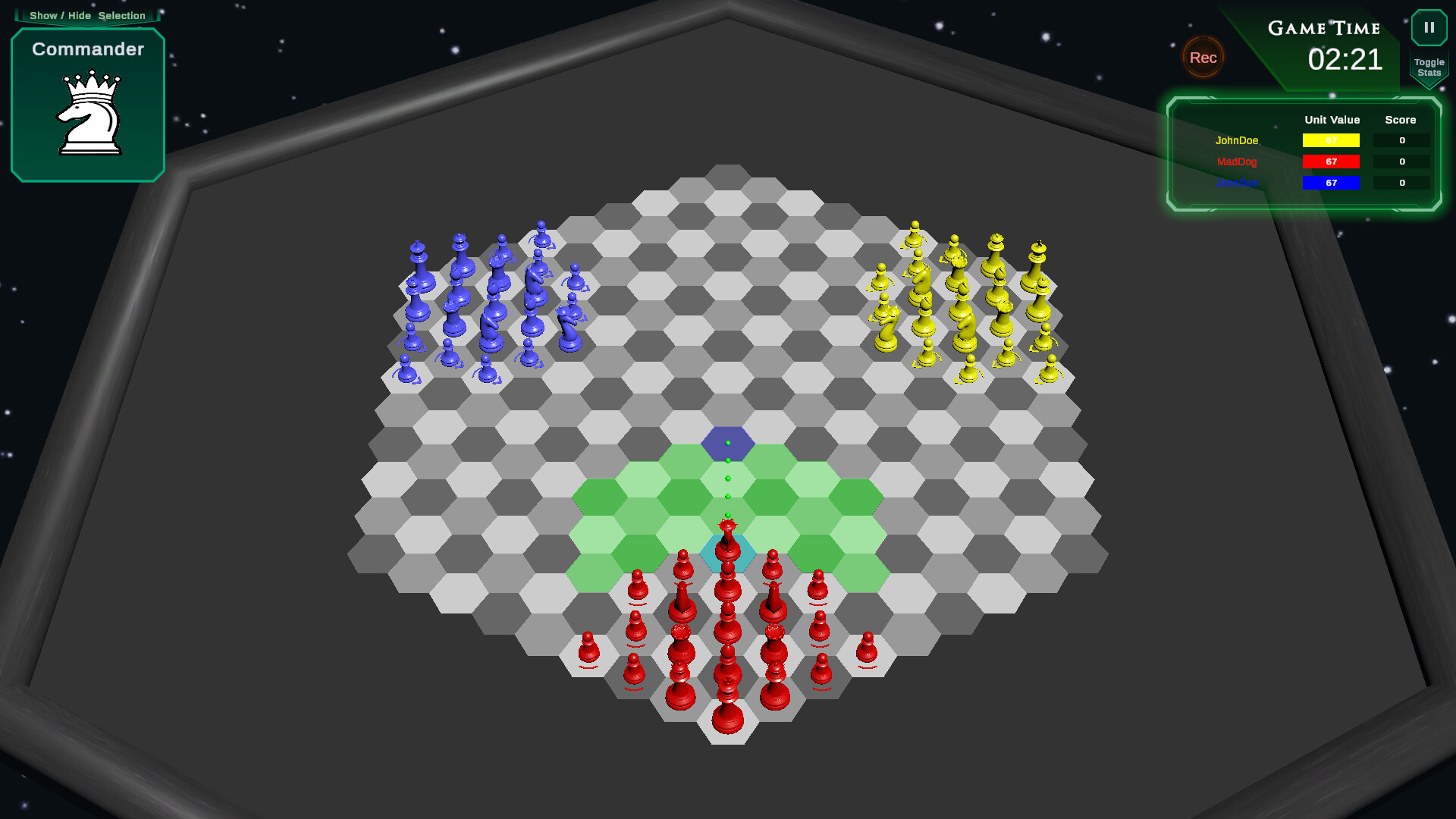 遊戲的主菜單或大廳界面，玩家可以在此選擇不同的遊戲模式。