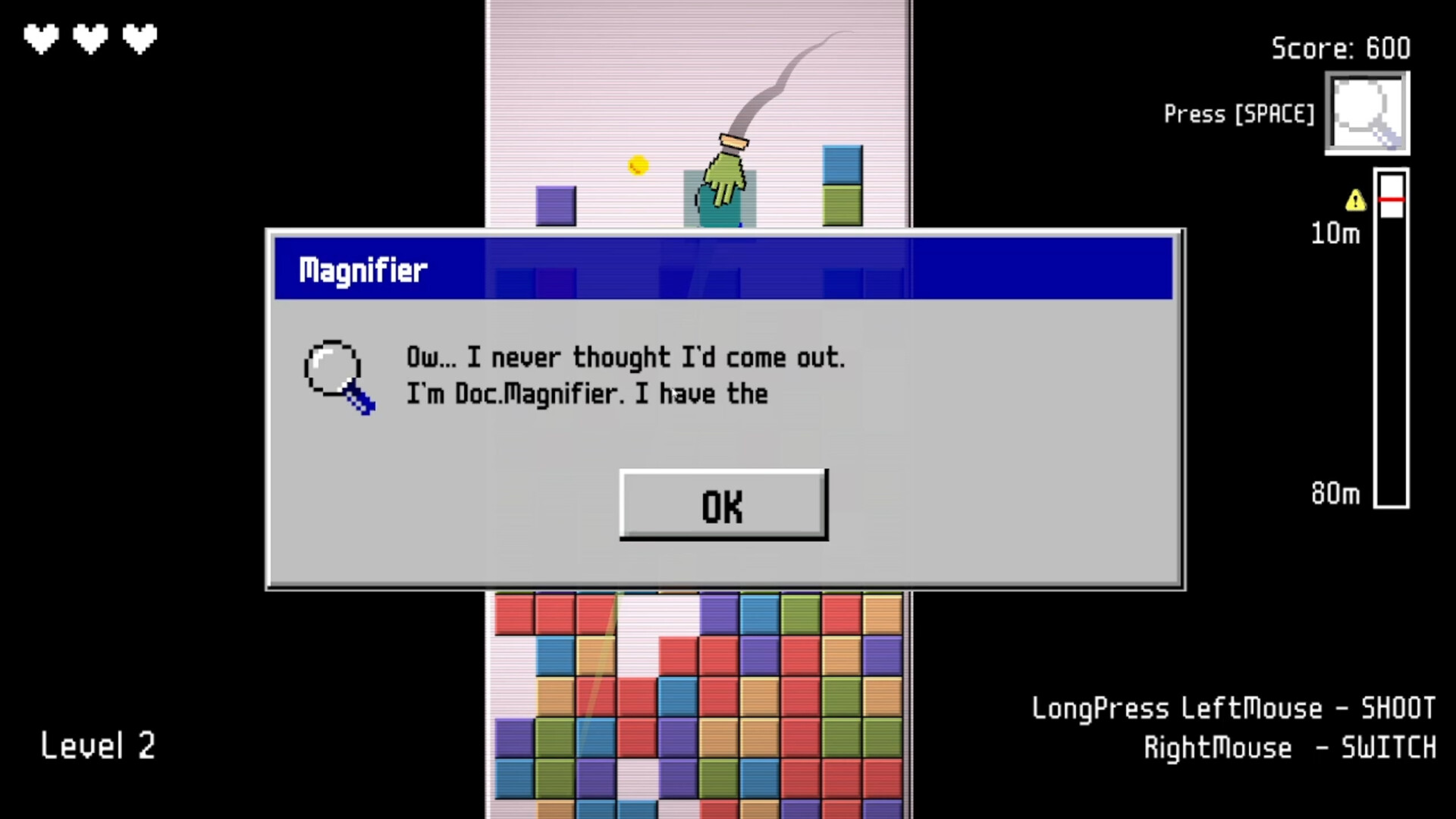 成功消除大量方塊後，引發了壯觀的連鎖反應