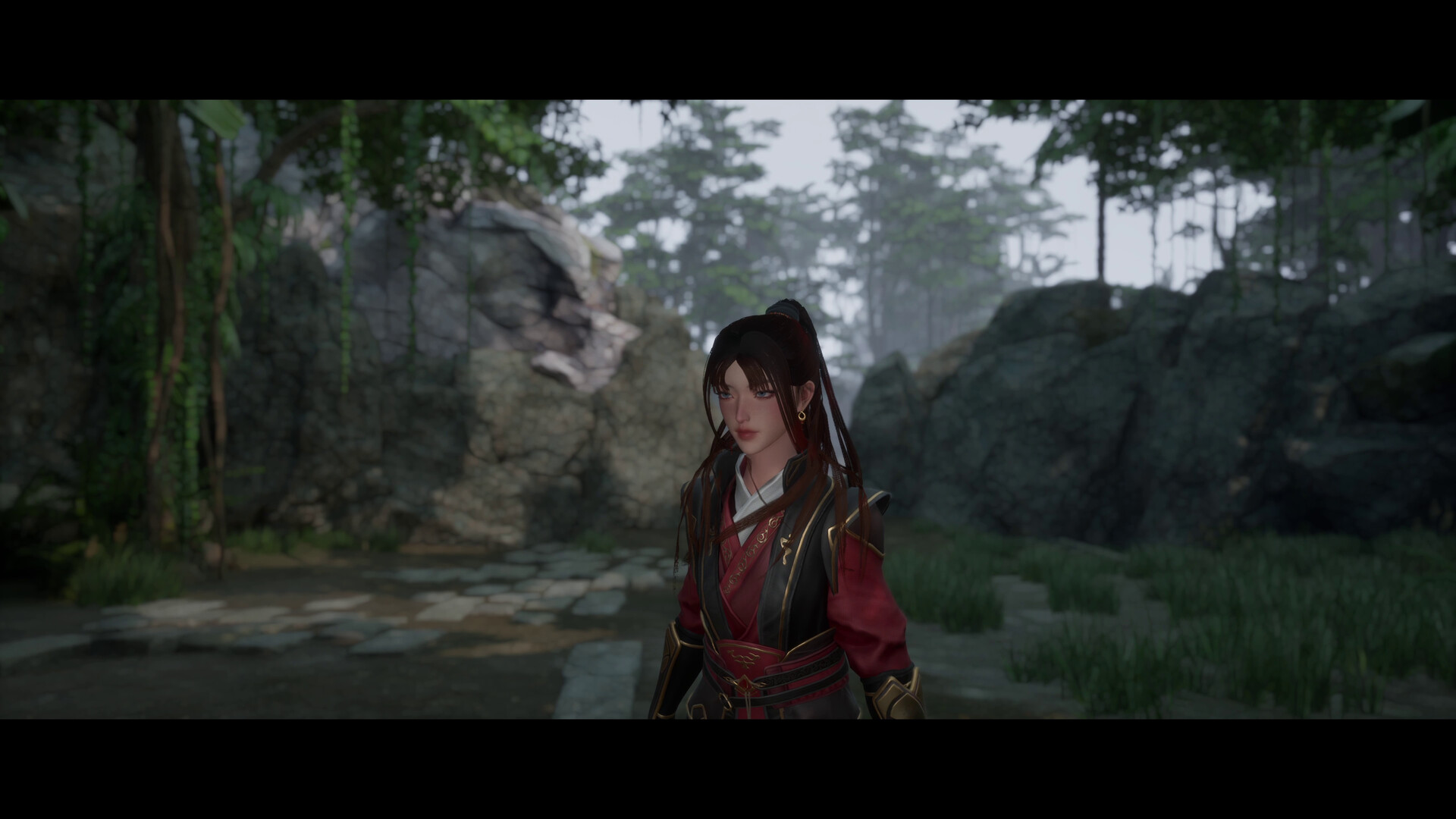 主角Zoe在一個洞穴中與發光的巨大怪物戰鬥。