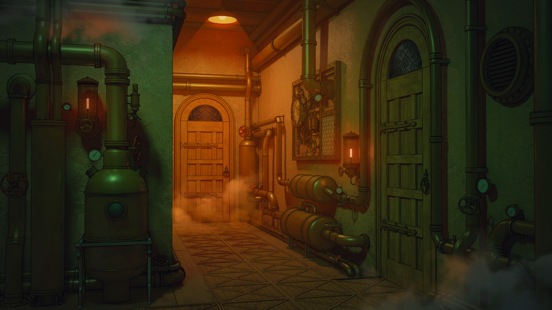 遊戲的對話介面與精美的角色立繪。