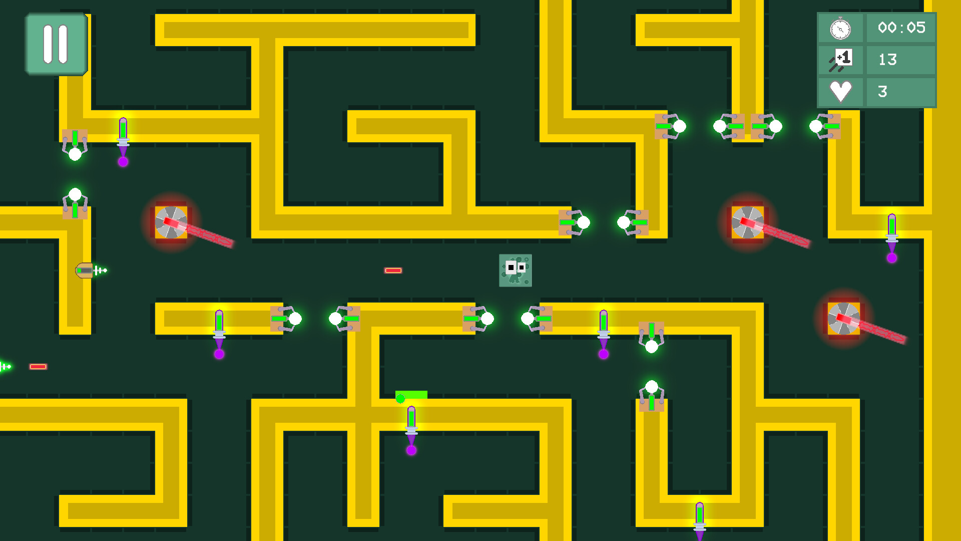 一個迷宮模式的關卡截圖,結構複雜,需要玩家尋找正確路徑。