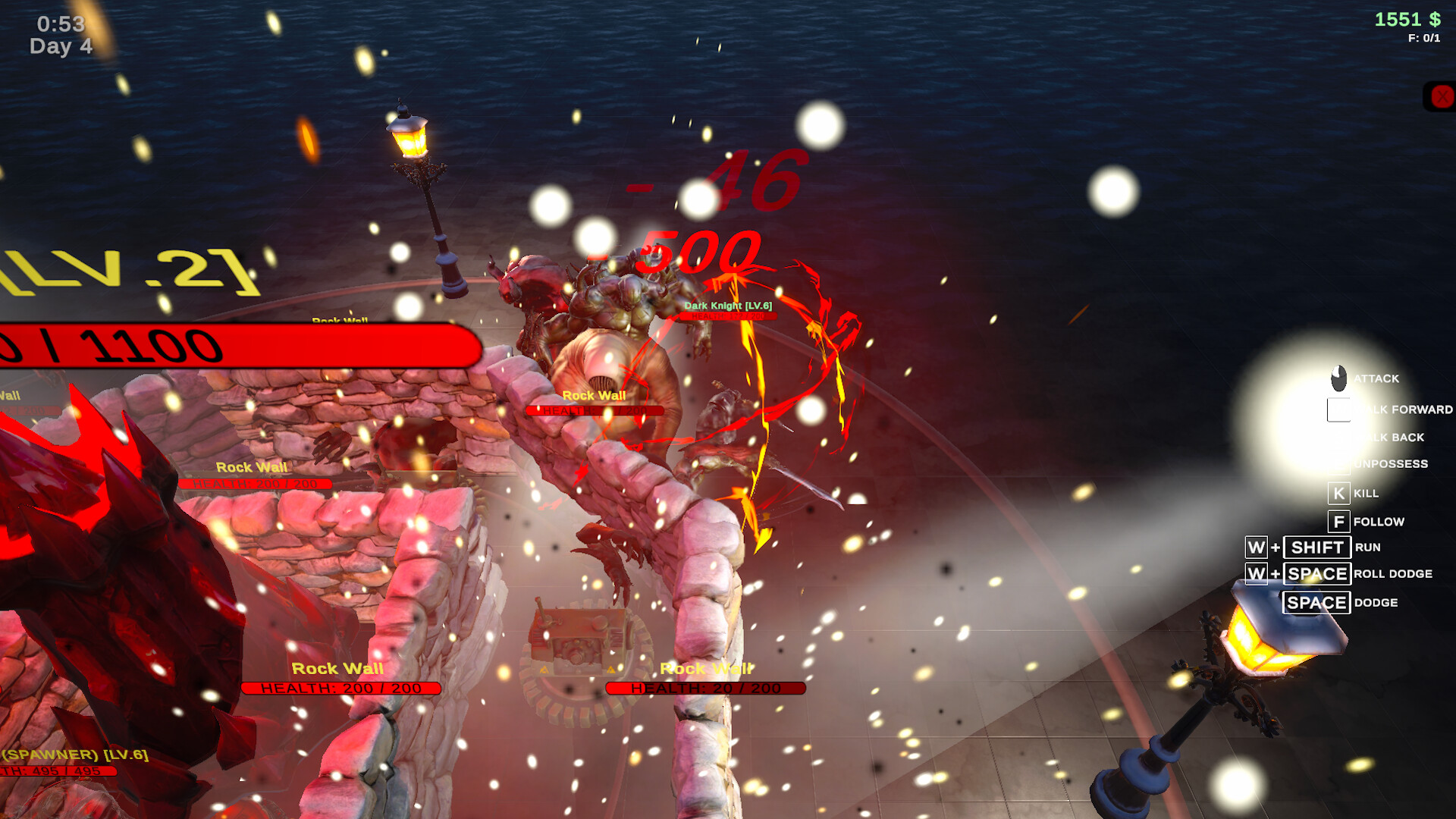 玩家在白天建設防禦工事，準備迎接夜晚的挑戰。