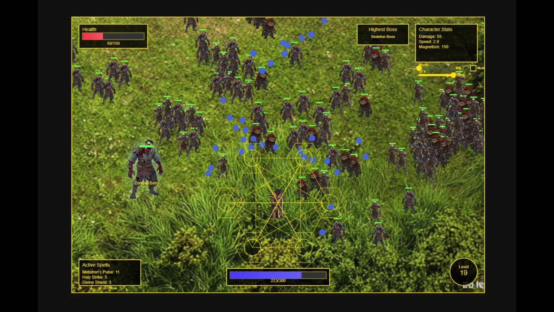 Palaxin遊戲畫面,展現了神聖戰士與惡魔部落的激烈戰鬥場景。