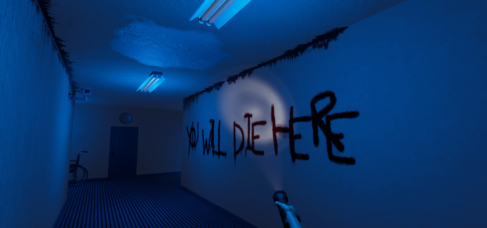 遊戲中的一個謎題場景,牆上有複雜的符號和管線。