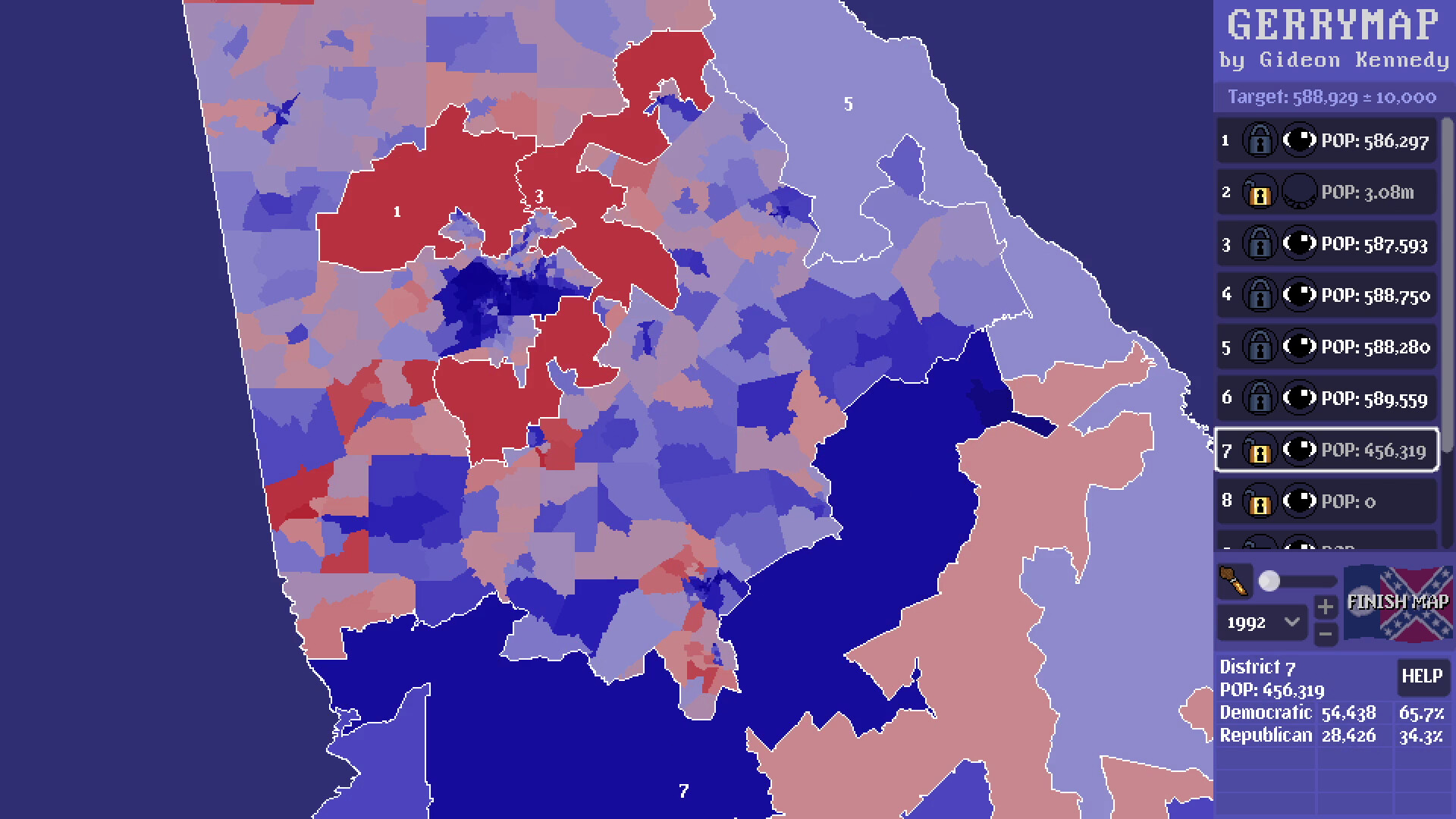 遊戲中的選區劃分介面