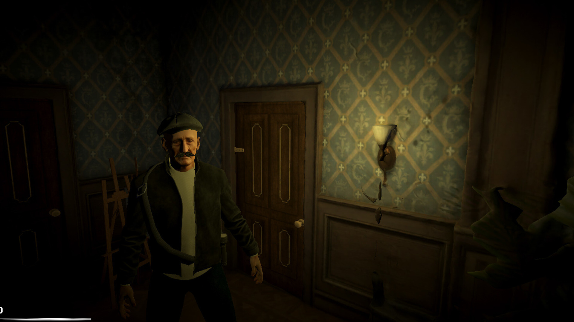 主角站在一個看似祭壇的場景前。