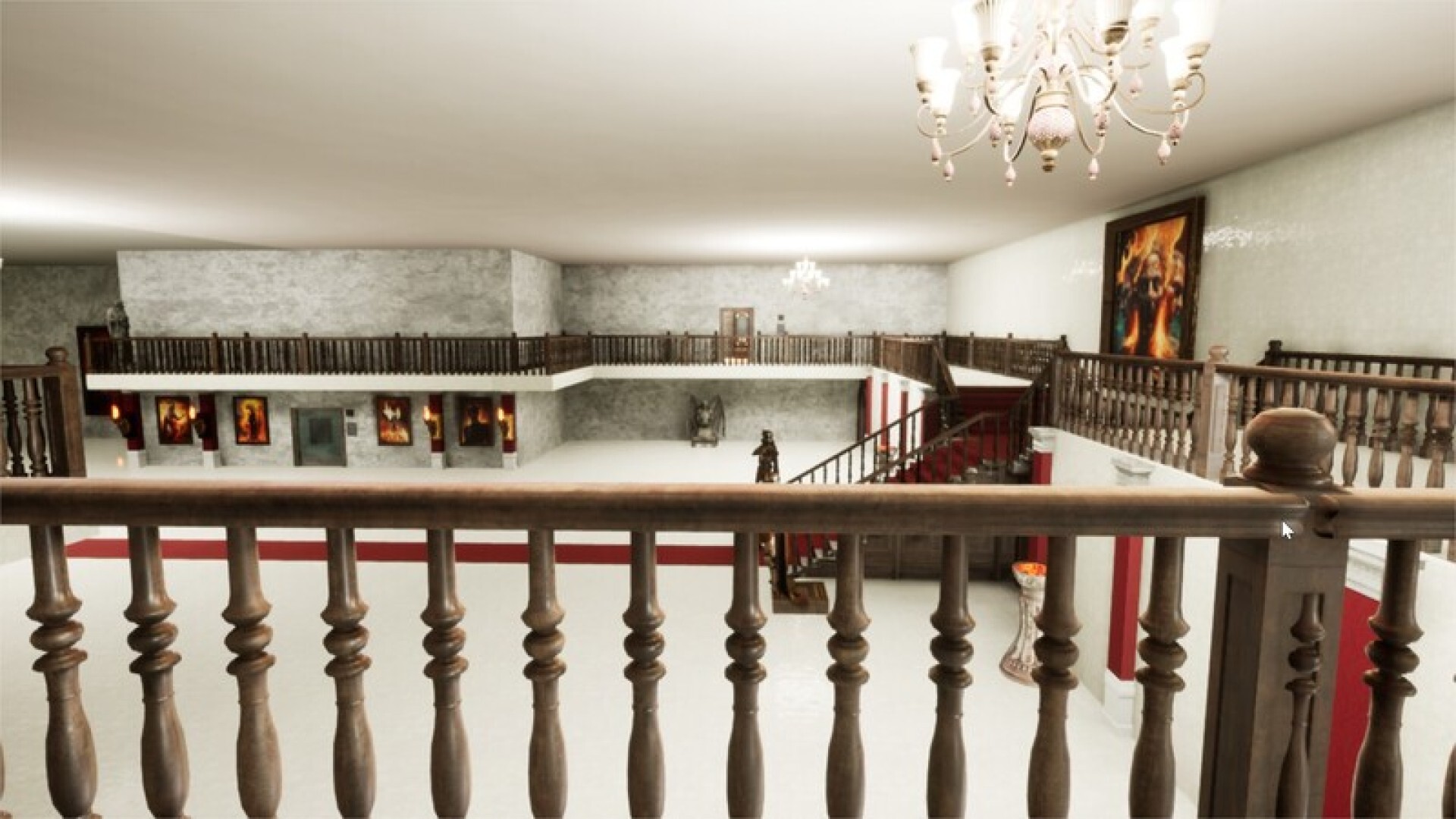 遊戲中的一個場景，似乎是一個儀式場所，地上有符號和蠟燭。