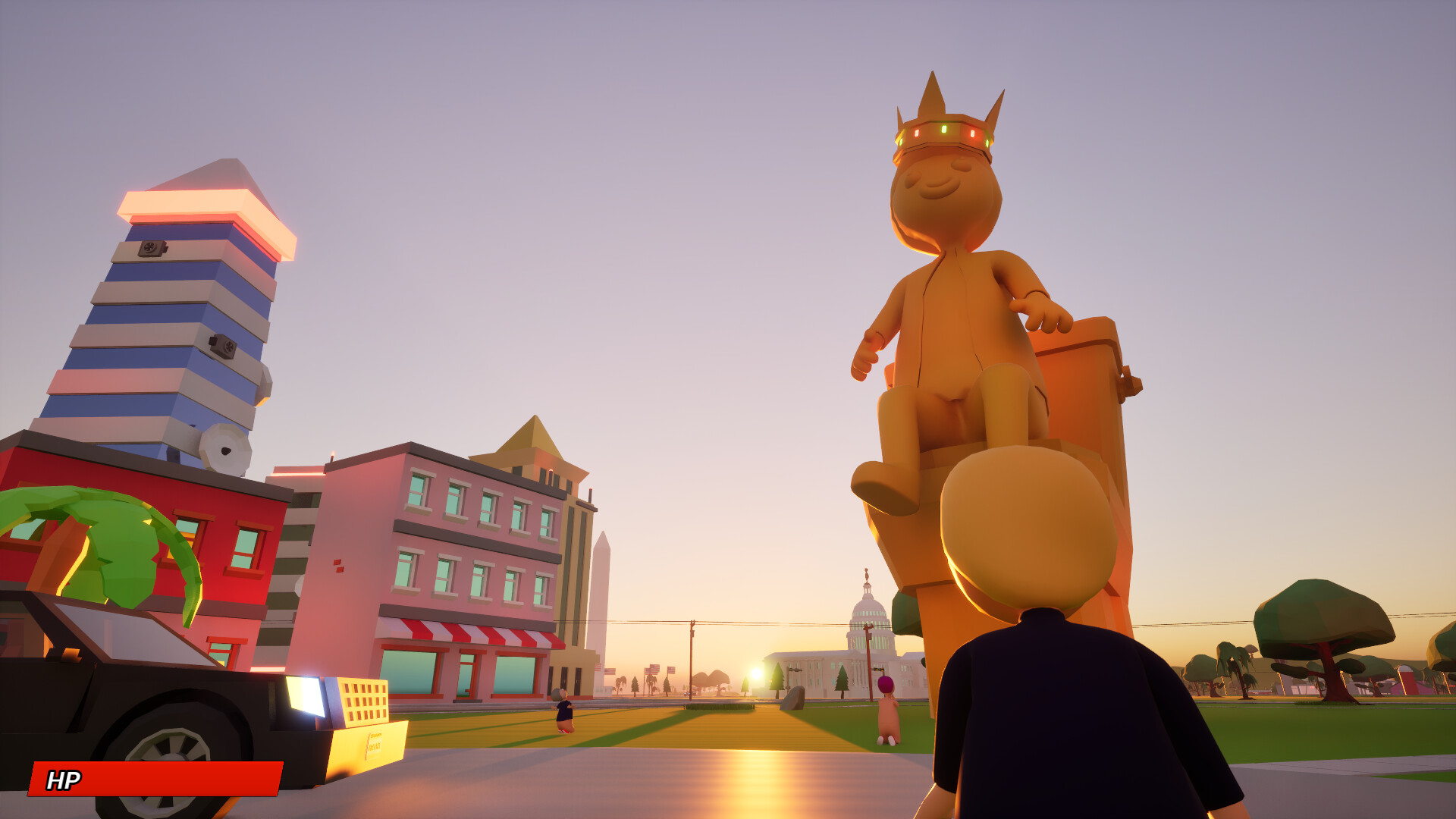 主角在一場派對上，周圍環繞著支持者。