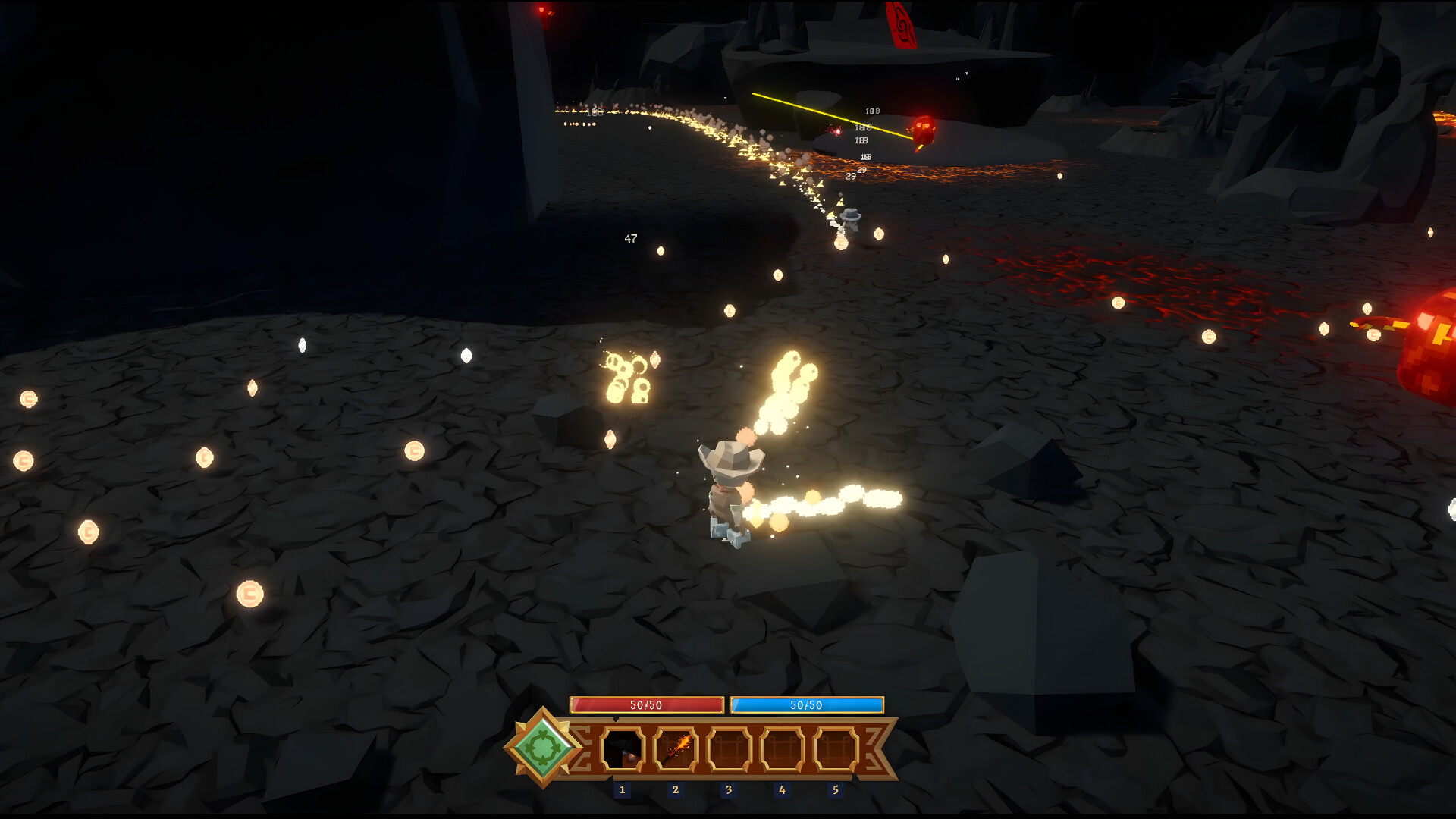 遊戲角色站在一個發光的圖騰前,準備進行鍛造