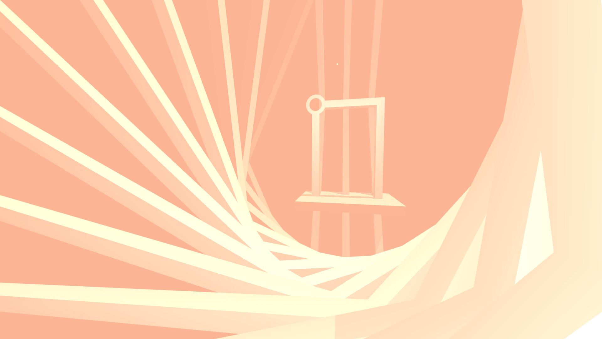 一個充滿紫色調的關卡，平台懸浮在空中，考驗玩家的跳躍精度。