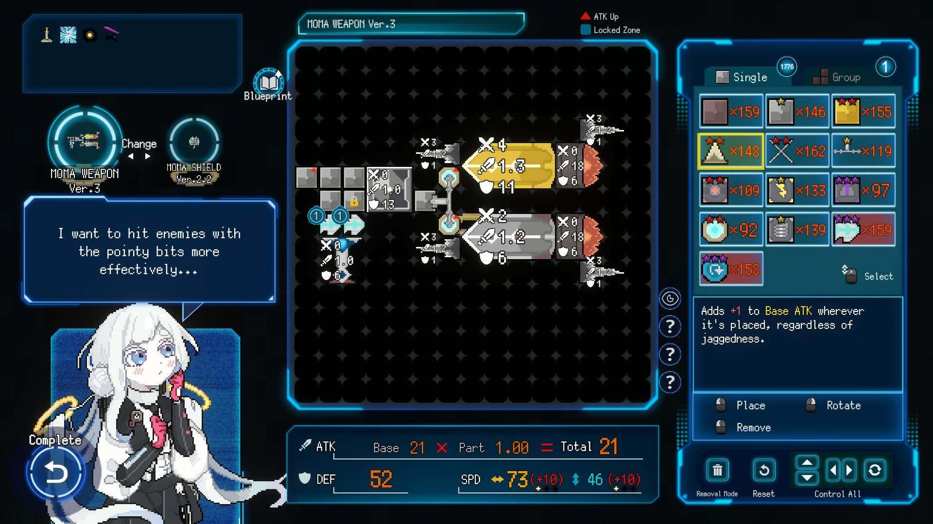玩家利用各種方塊組合出功能各異的武器。