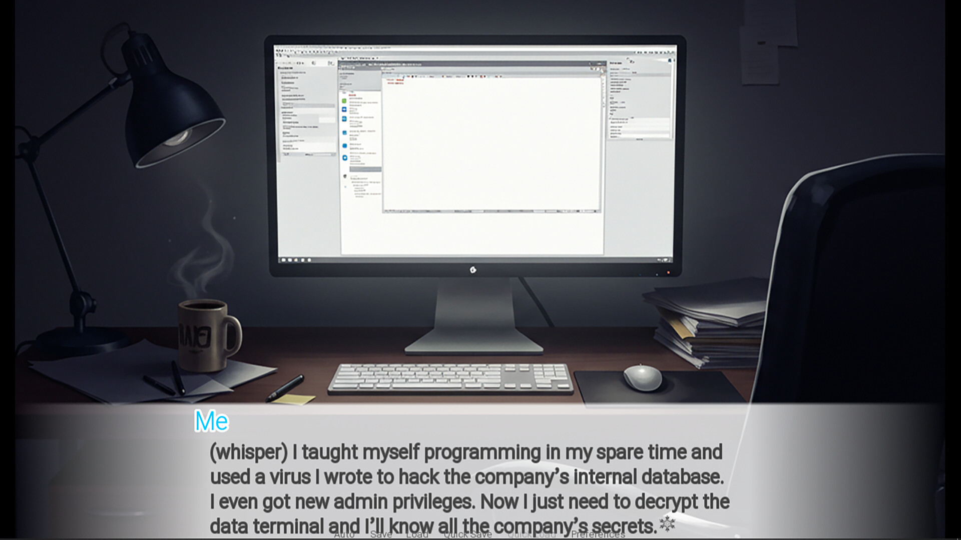 遊戲的介面簡潔明了,讓玩家專注於故事本身。