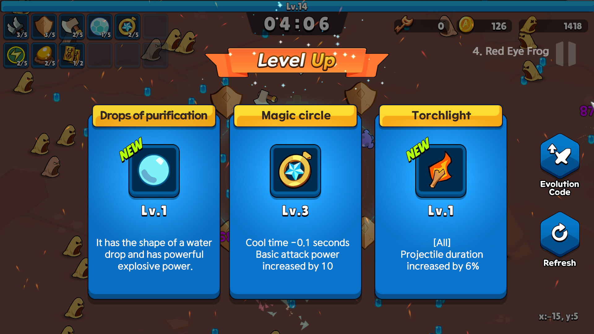 遊戲角色被眾多敵人包圍的激烈戰鬥場景