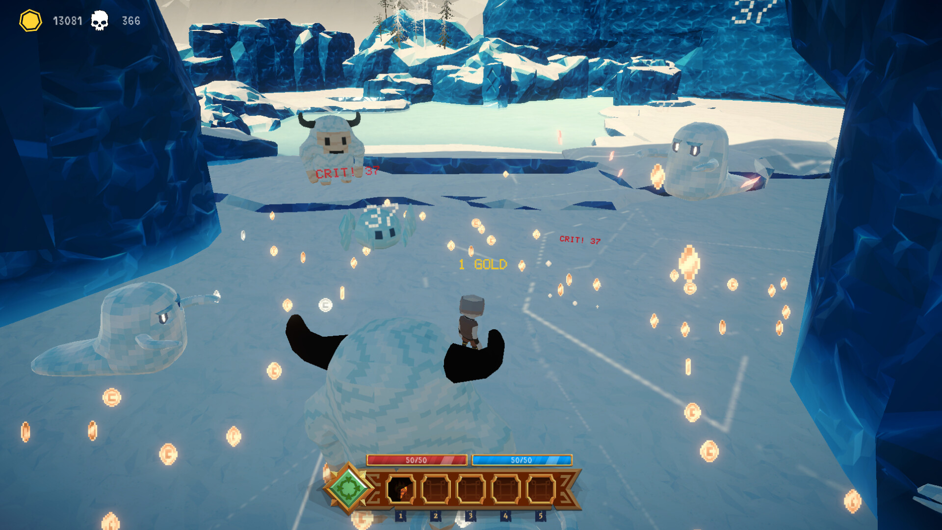 玩家在遊戲中與大量哥布林敵人戰鬥的場景