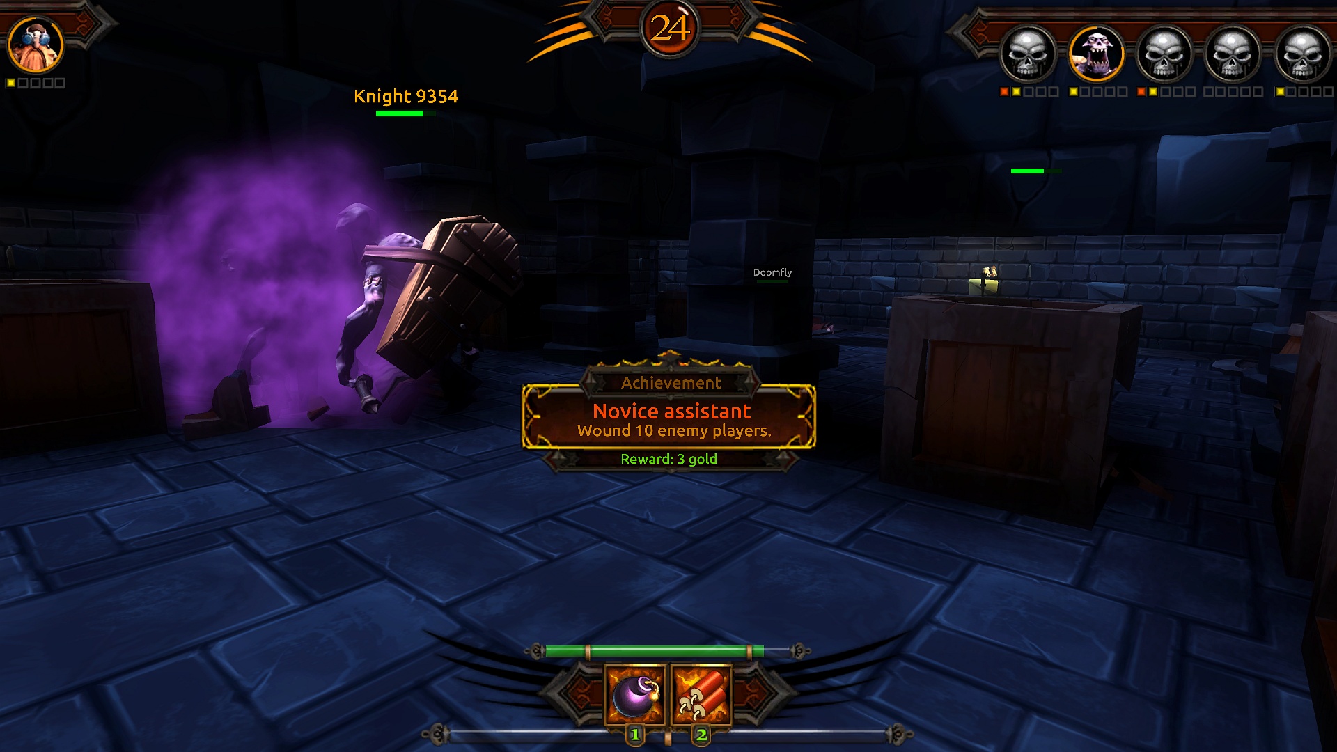 遊戲中英雄們在競技場內激戰。