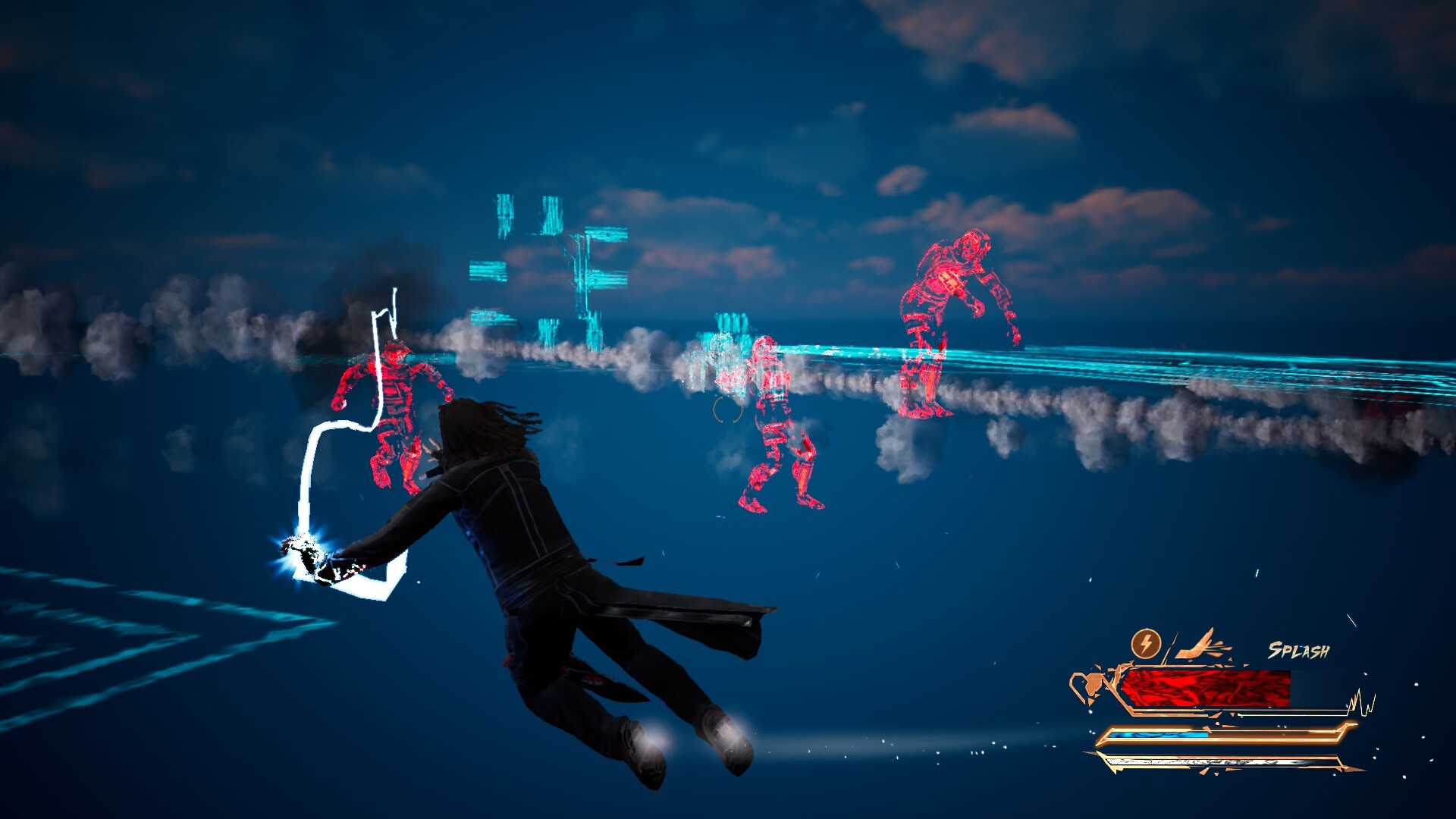 遊戲中的戰鬥場景，展示了華麗的技能特效。