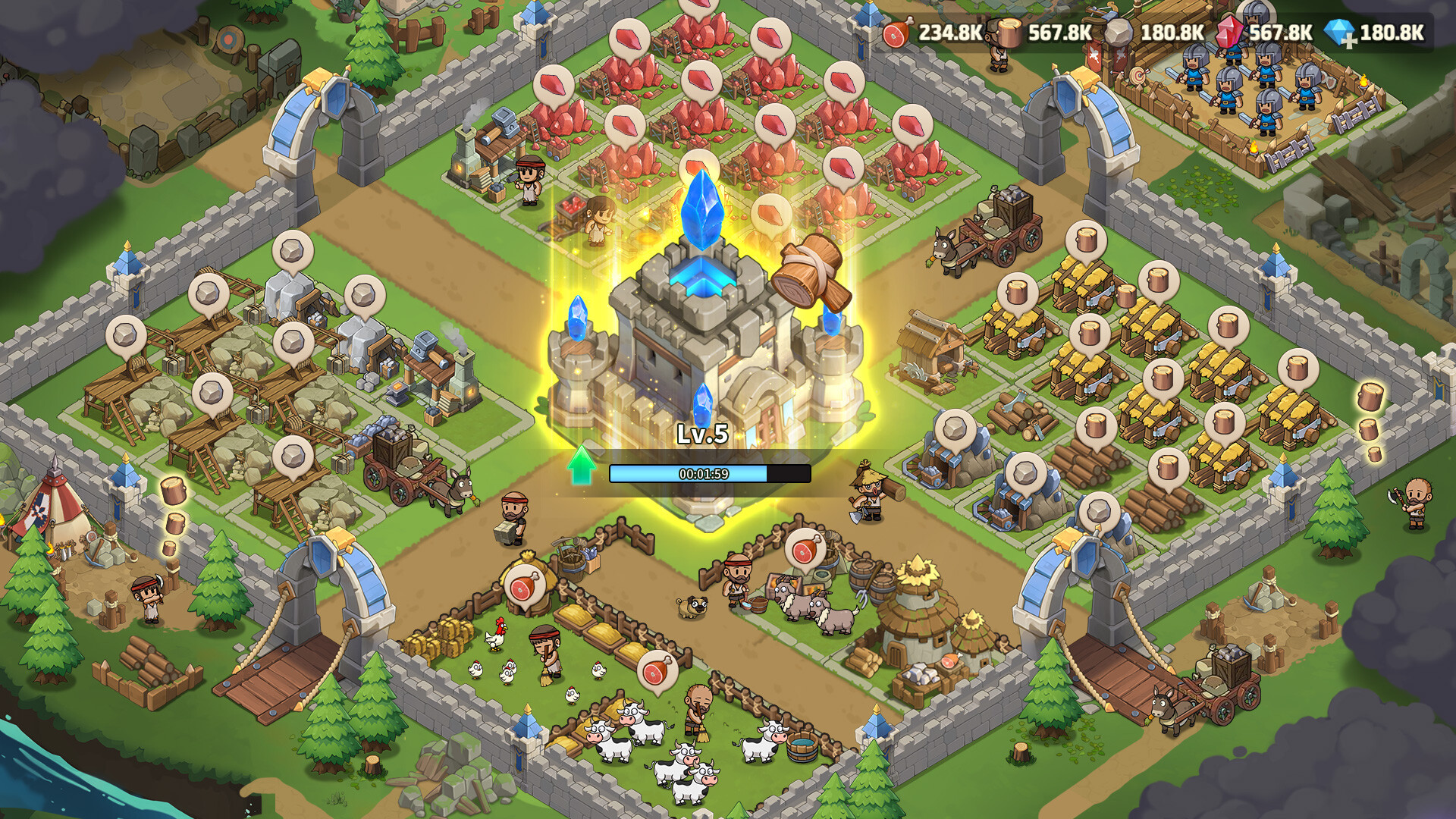 玩家可以從零開始建設並發展自己的王國。