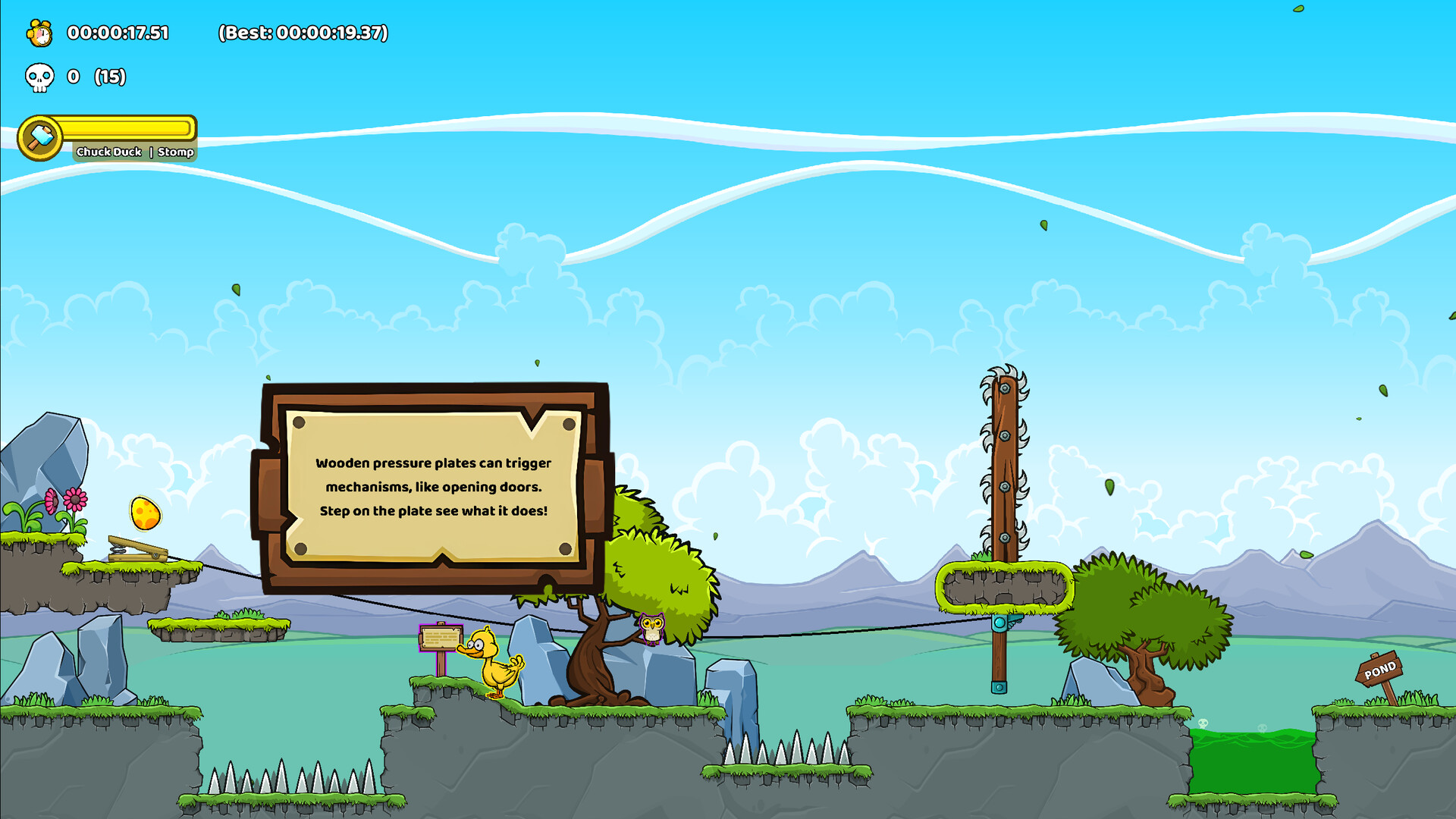 遊戲場景截圖，展示了角色與環境中的機關互動。