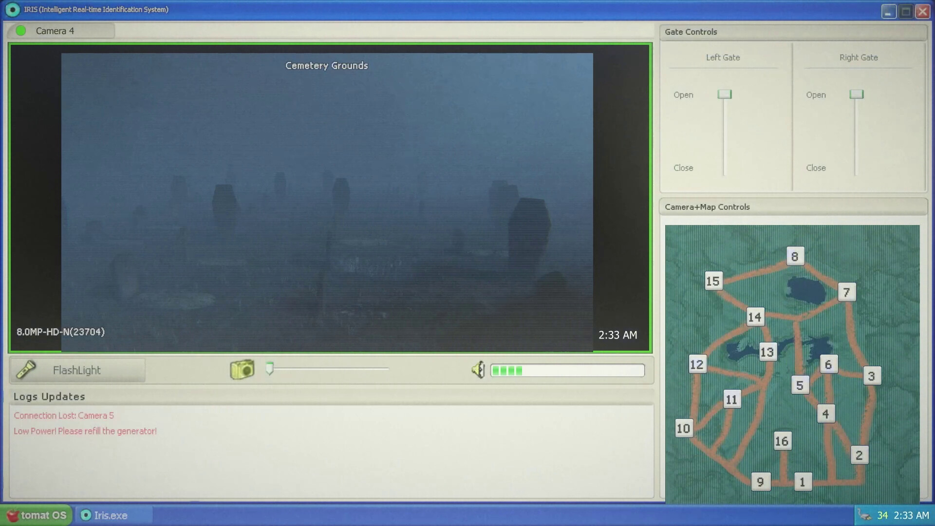 玩家使用紫外線手電筒照射一名食人族,迫使其後退。