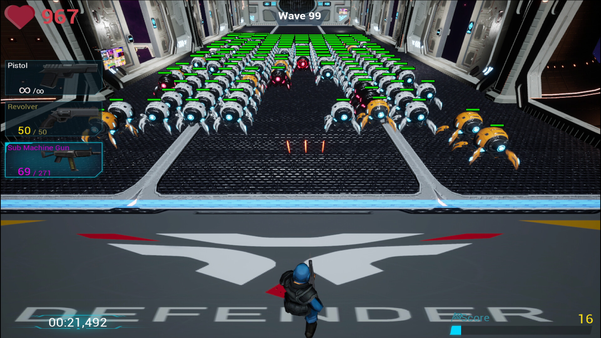 在槍林彈雨中求生，考驗玩家的反應極限。