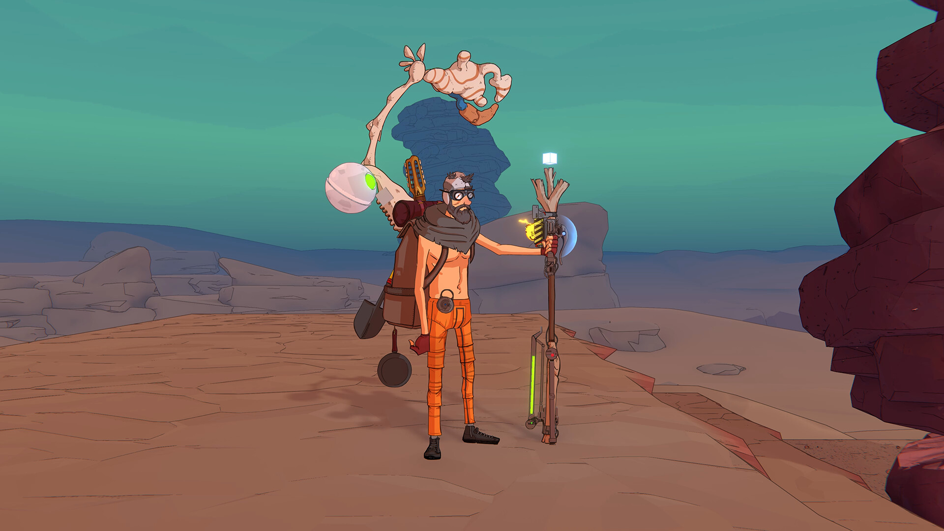 主角肯特正在與未來地球的奇特生物戰鬥。