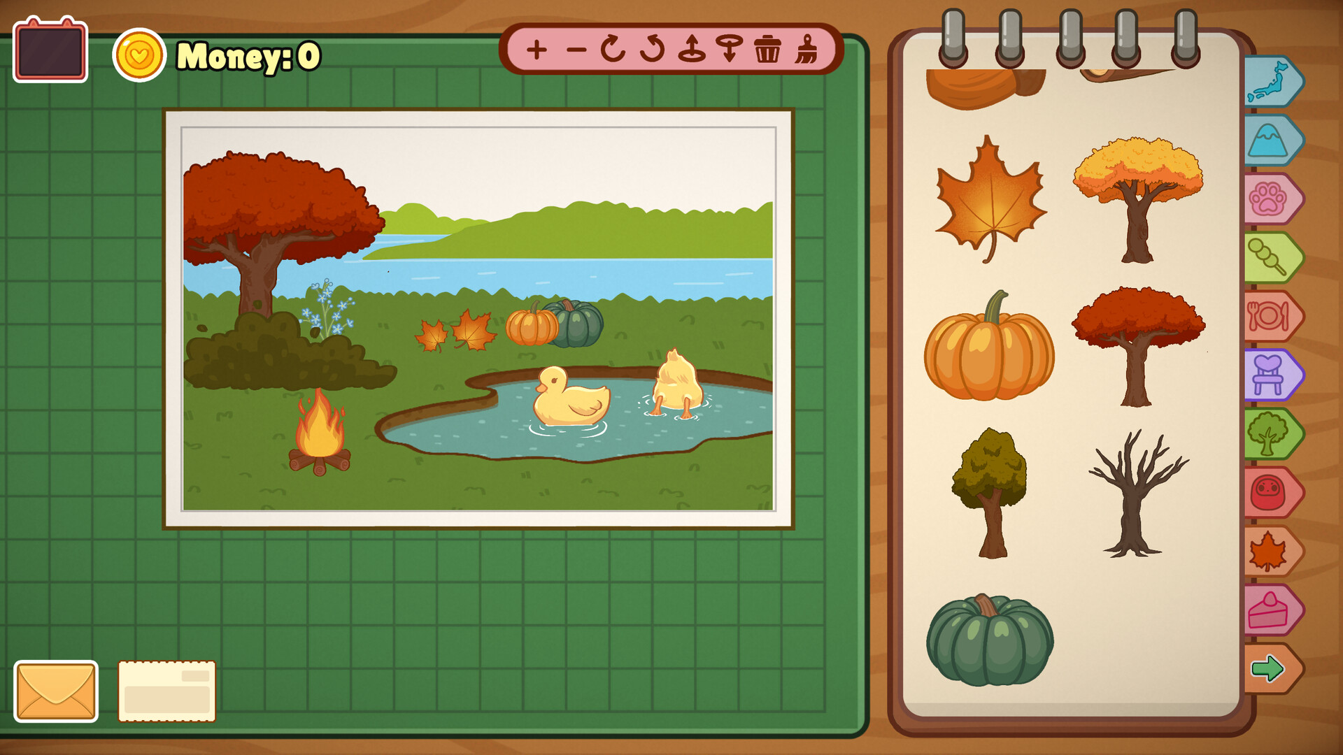 精心蓋印遊戲中溫馨的工作室場景,展示了豐富的裝飾元素。