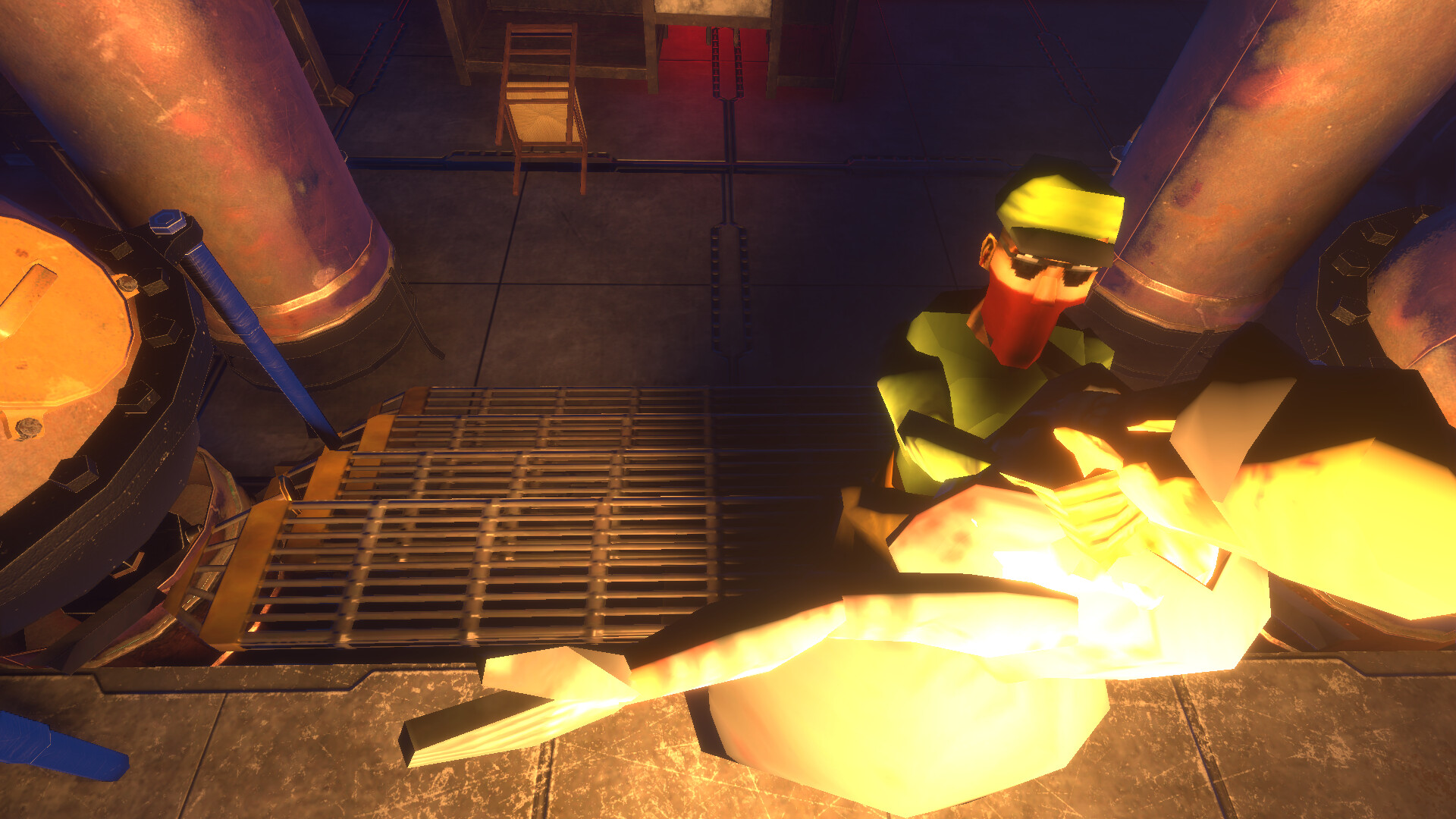 遊戲世界的場景，展示了獨特的建築風格和環境設計。