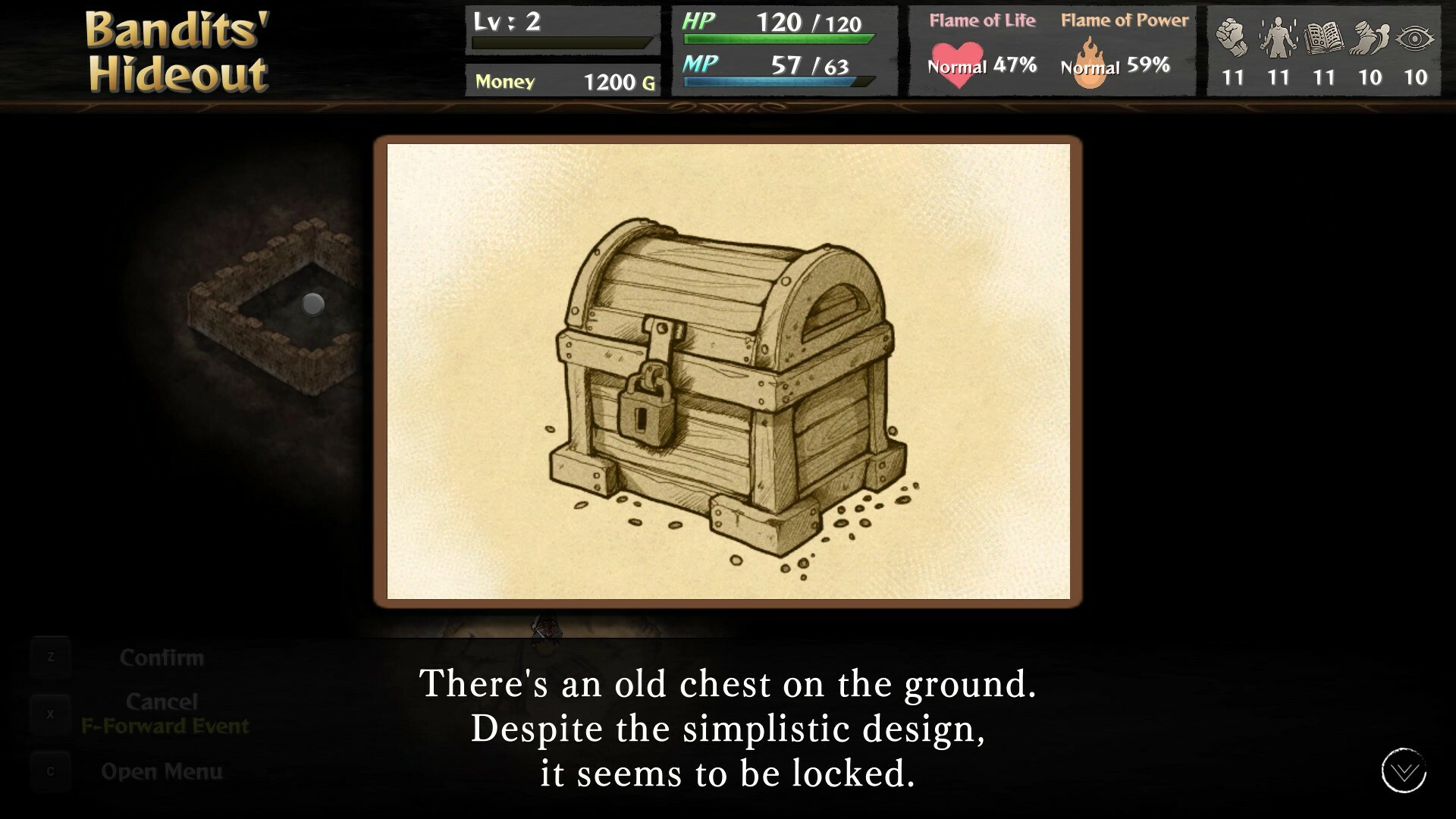 主角在一個充滿神秘氛圍的場景中。