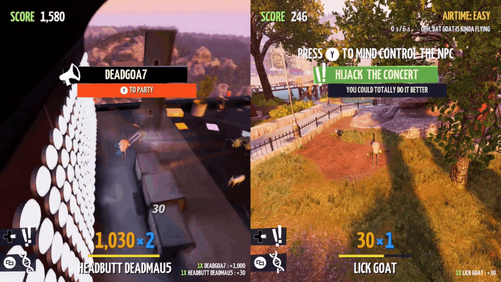 山羊在城市街道上製造混亂,周圍是驚慌失措的行人。